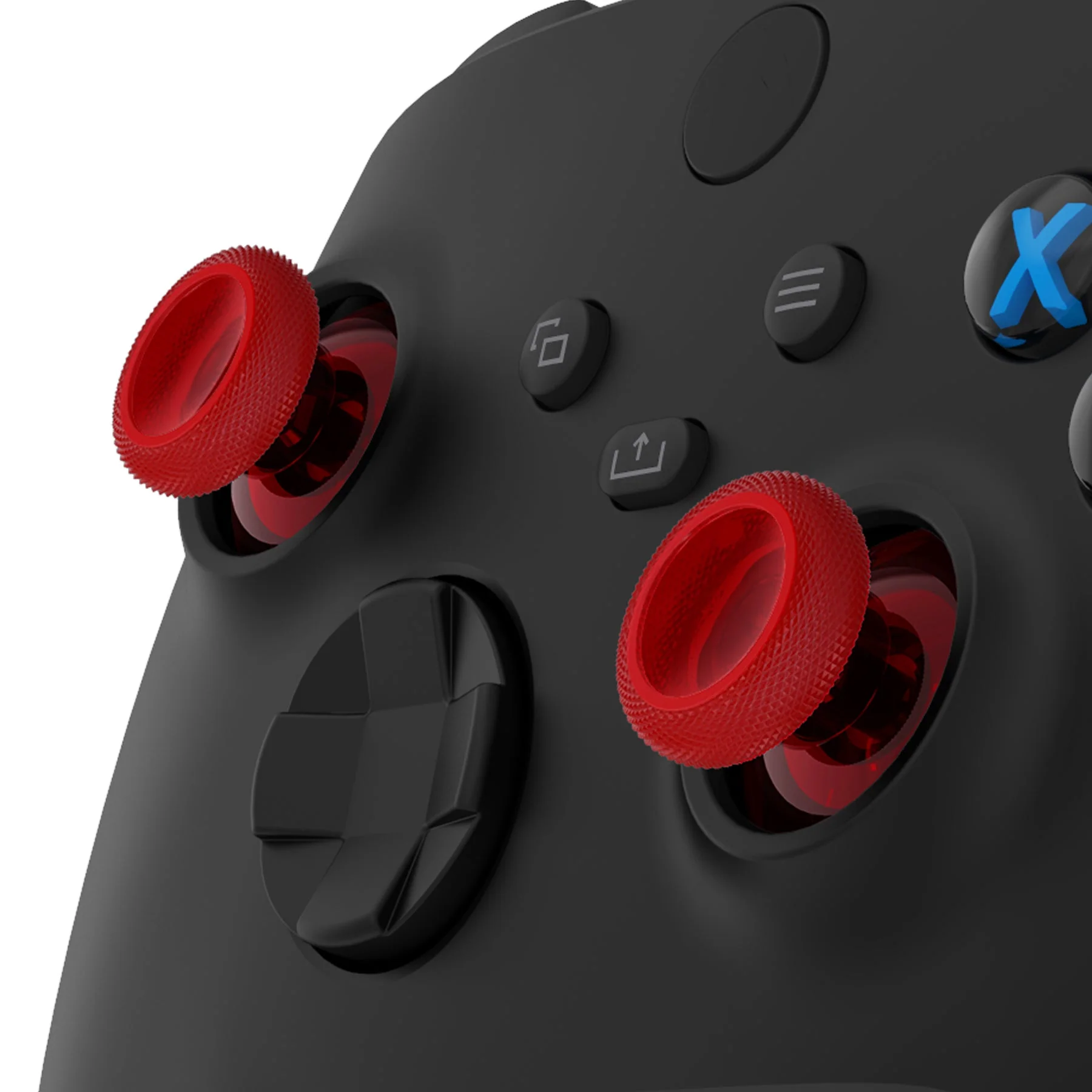 eXtremeRate Replacement Thumbsticks for Xbox Series X/S Controller & Xbox One X/S Controller & Xbox One Standard Controller & Xbox One Elite Controller - Clear Red - Image 3