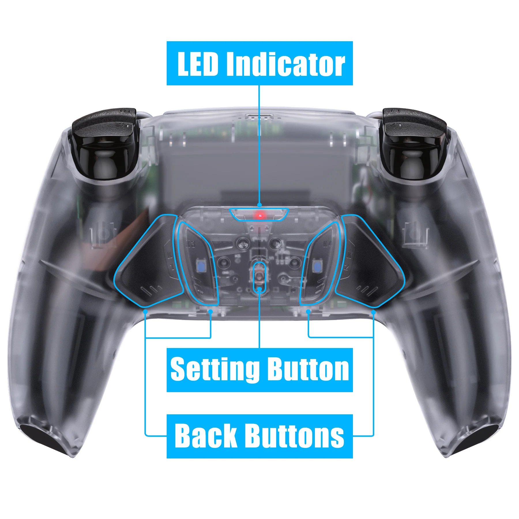 eXtremeRate Remappable RISE4 Remap Kit for PS5 Controller BDM-010/020 - Clear - Image 4