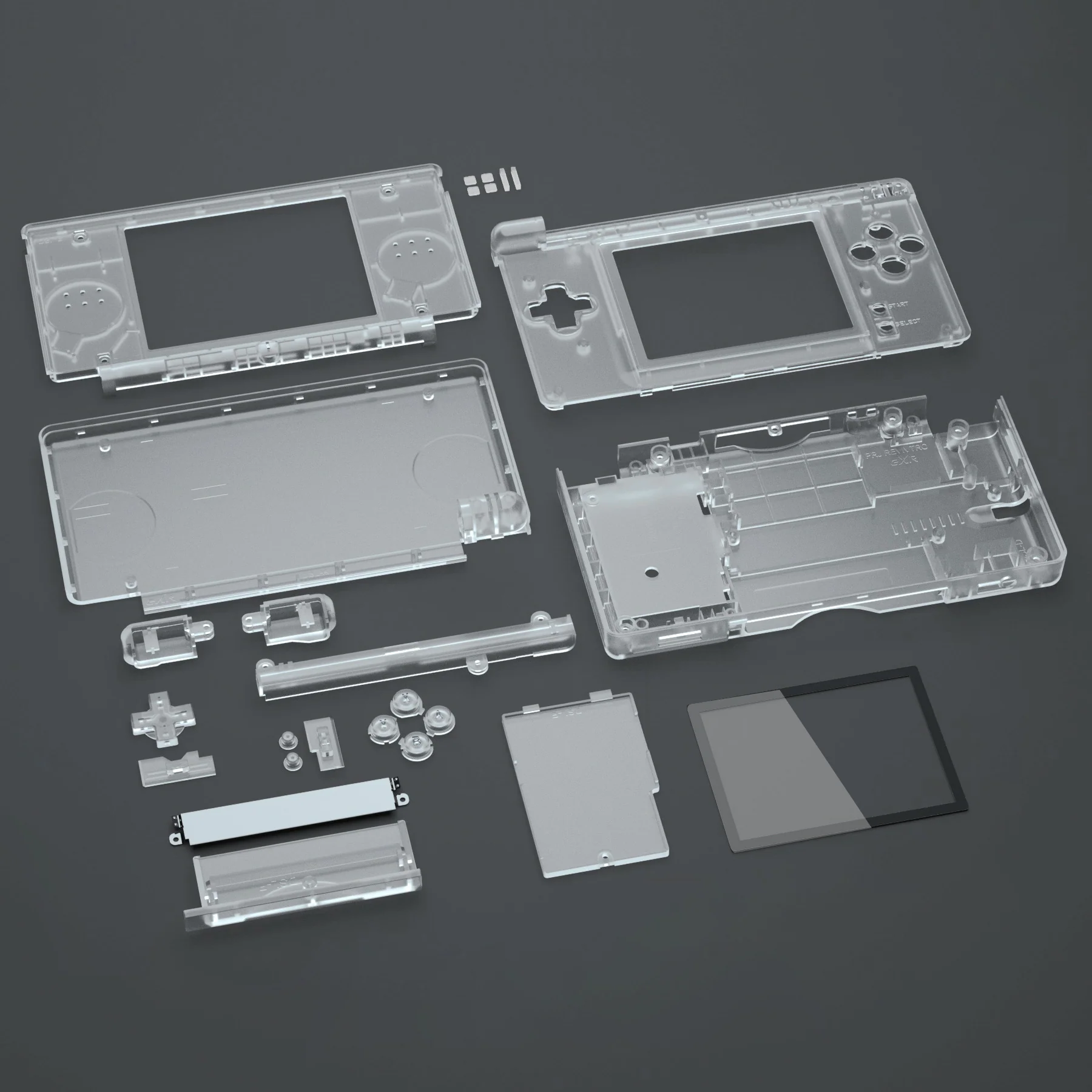 eXtremeRate Replacement Full Housing Shell & Buttons with Screen Lens for Nintendo DS Lite NDSL - Transparent Clear - Image 6