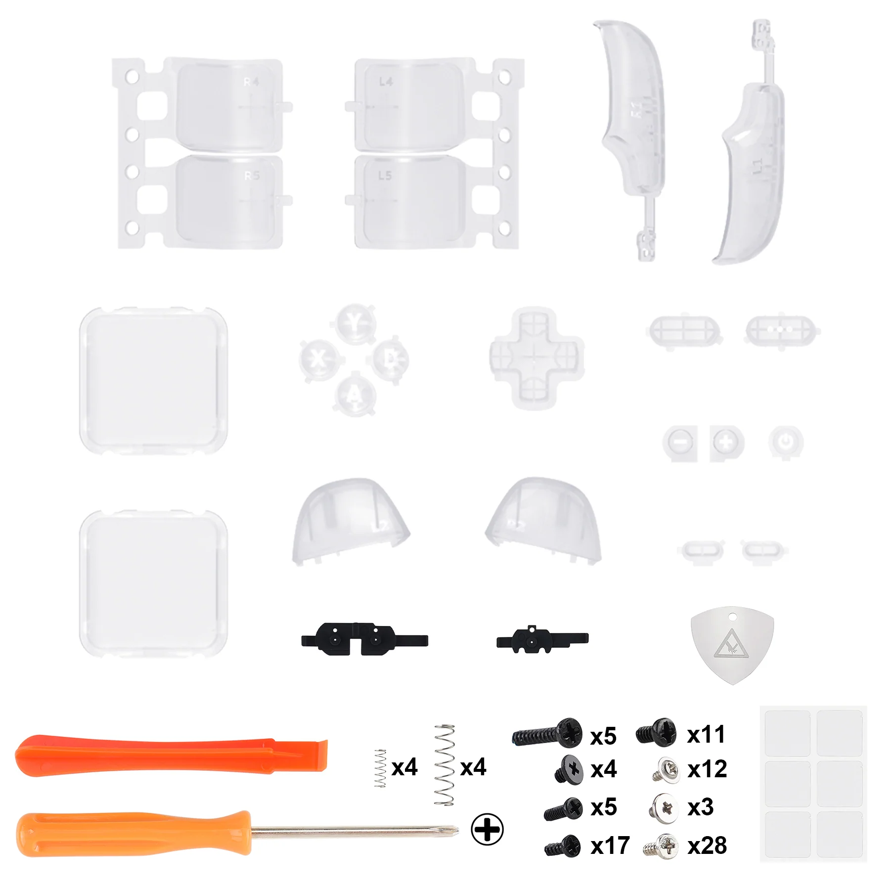 eXtremeRate Replacement Full Set Buttons for Steam Deck LCD - Clear - Image 2