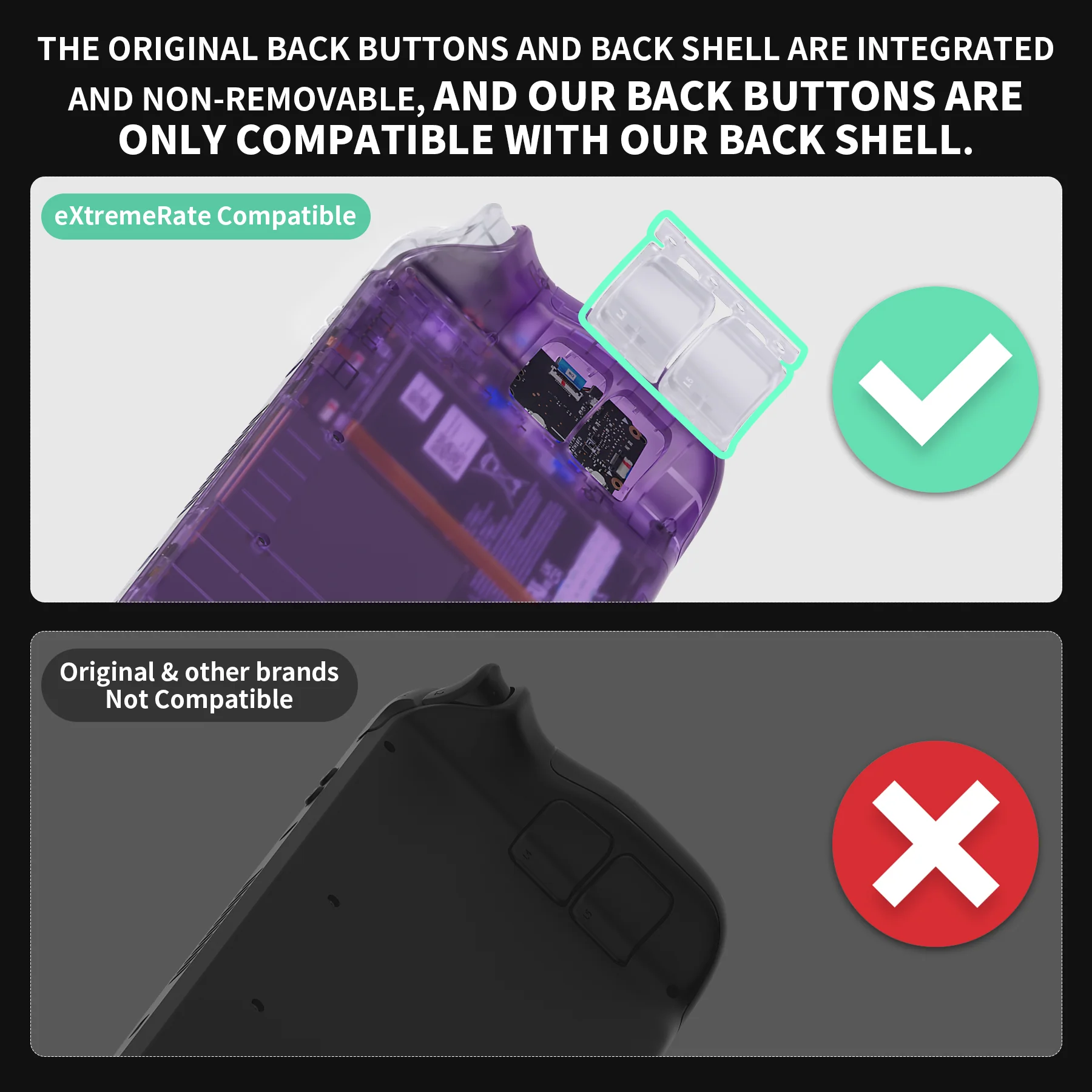 eXtremeRate Replacement Full Set Buttons for Steam Deck LCD - Clear - Image 4
