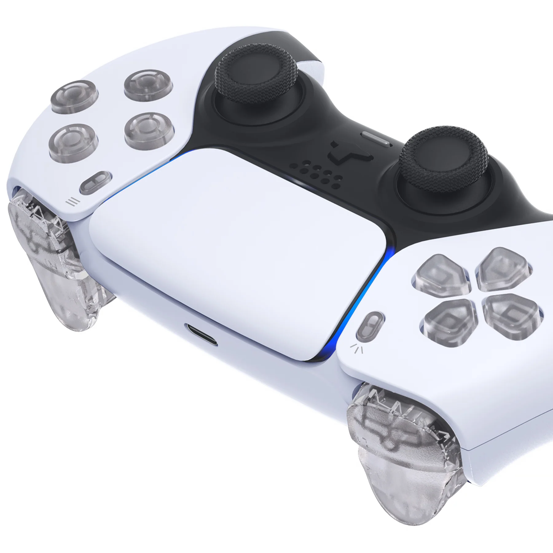 eXtremeRate Replacement Full Set Buttons Compatible with PS5 Controller BDM-010/020 - Clear - Image 6