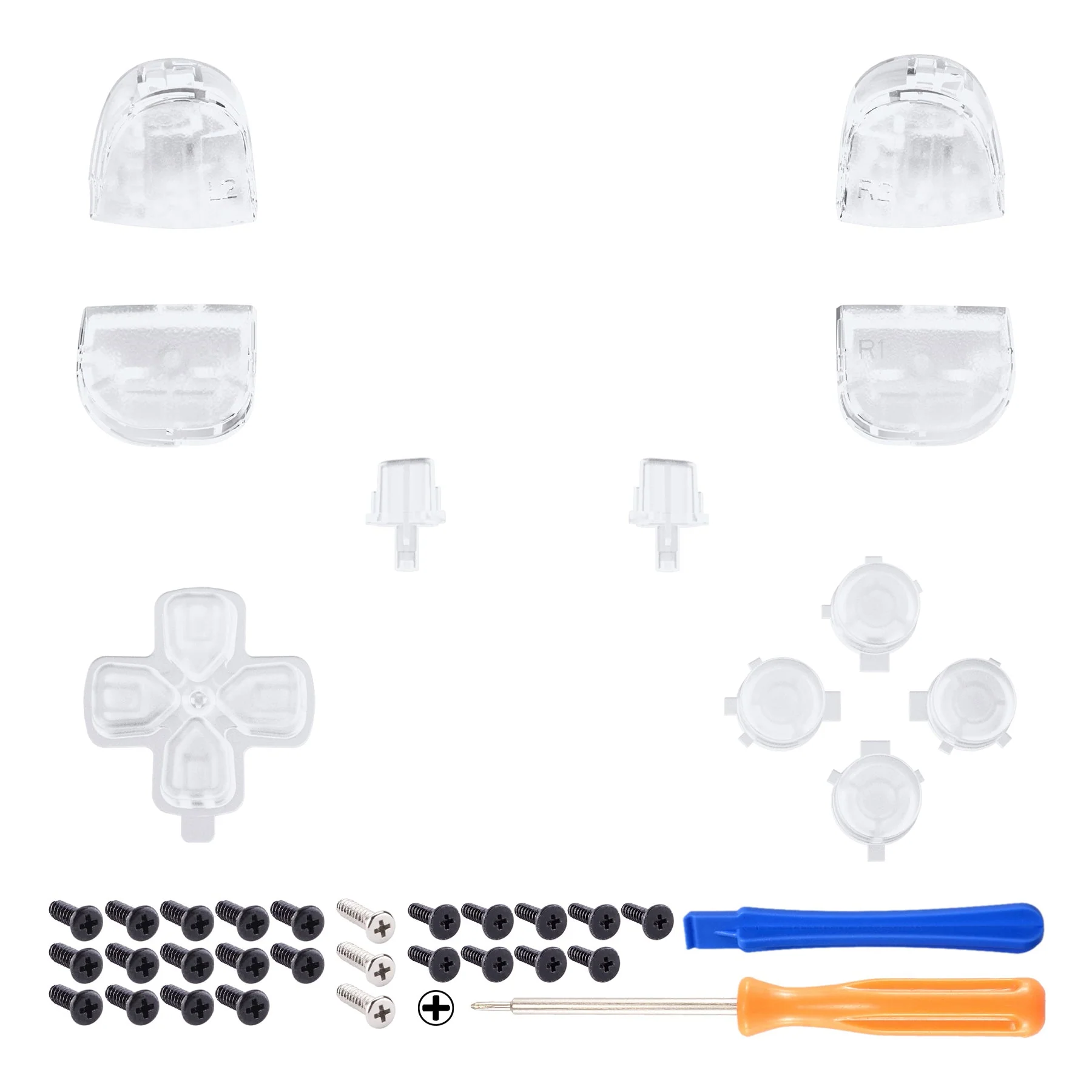 eXtremeRate Replacement Full Set Buttons Compatible with PS5 Controller BDM-010/020 - Clear - Image 8