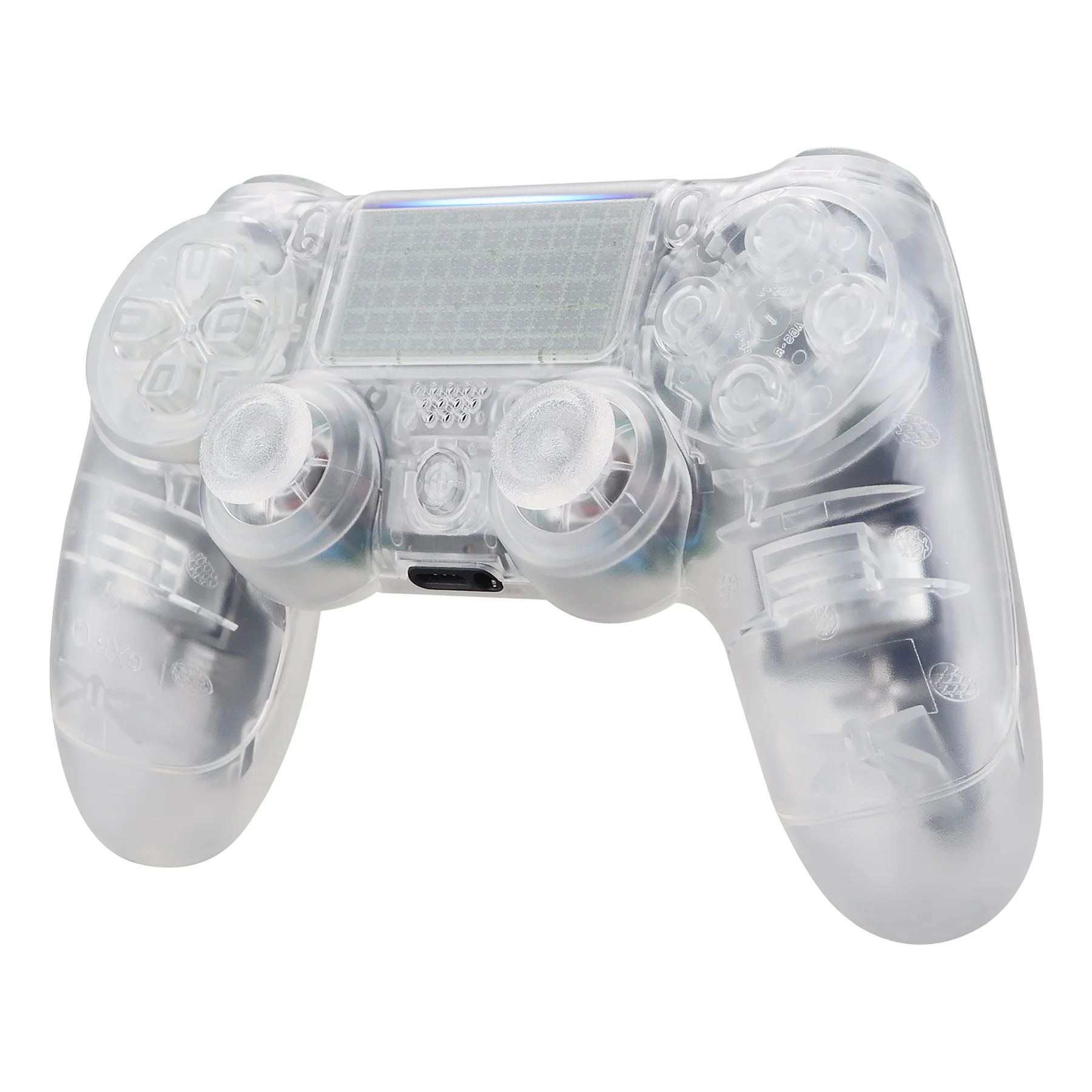 eXtremeRate Replacement Full Set Shell with Buttons for PS4 Slim Pro Controller Controller (CUH-ZCT2 JDM-040/050/055) - Clear - Image 4