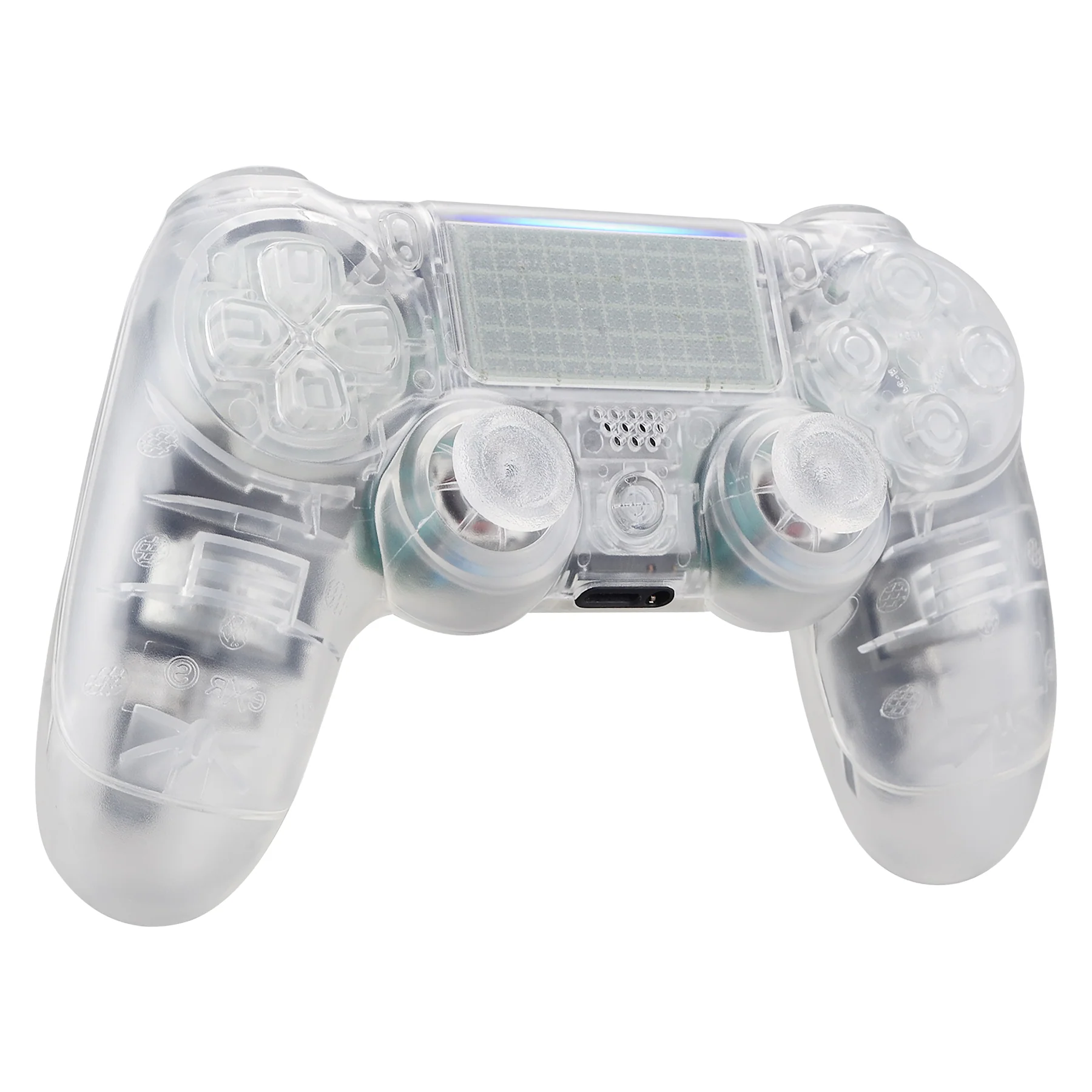 eXtremeRate Replacement Full Set Shell with Buttons for PS4 Slim Pro Controller Controller (CUH-ZCT2 JDM-040/050/055) - Clear - Image 5