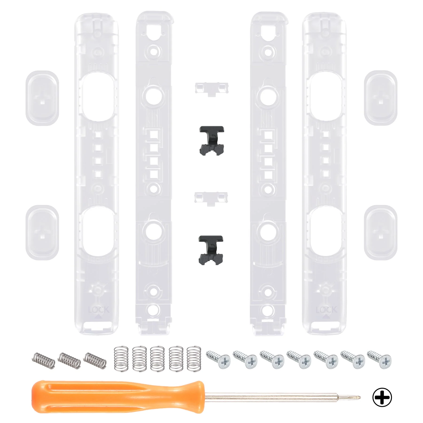 eXtremeRate 2 Pack Custom Replacement shell for Joycon Strap of NS Switch - Clear - Image 2
