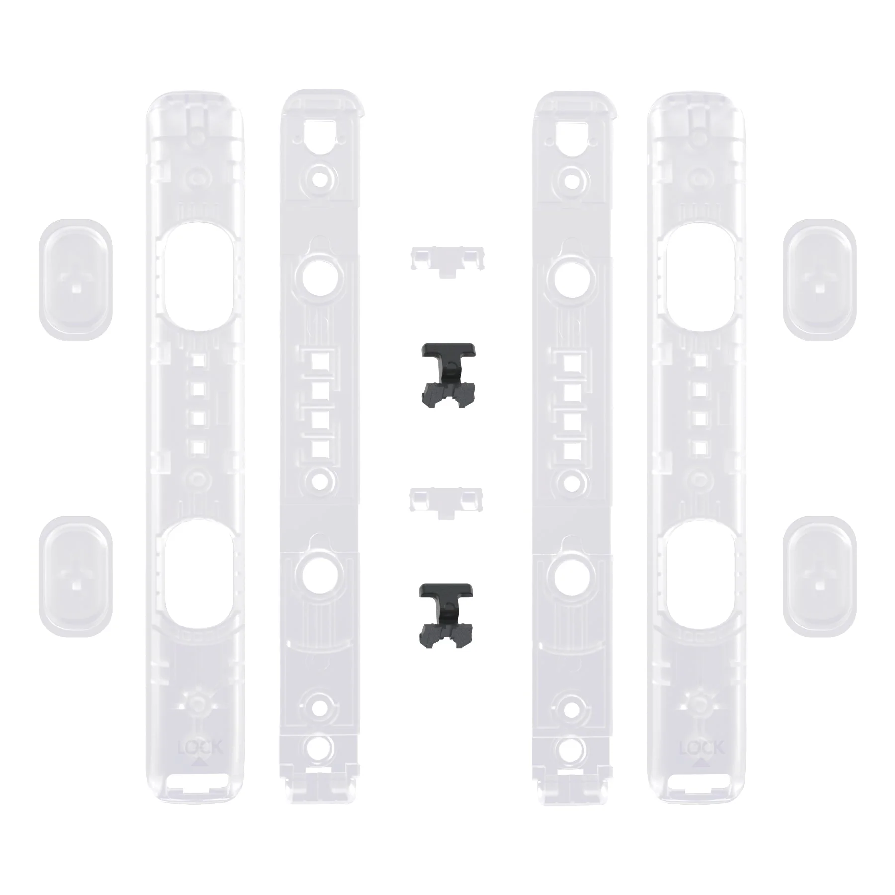 eXtremeRate 2 Pack Custom Replacement shell for Joycon Strap of NS Switch - Clear - Image 7