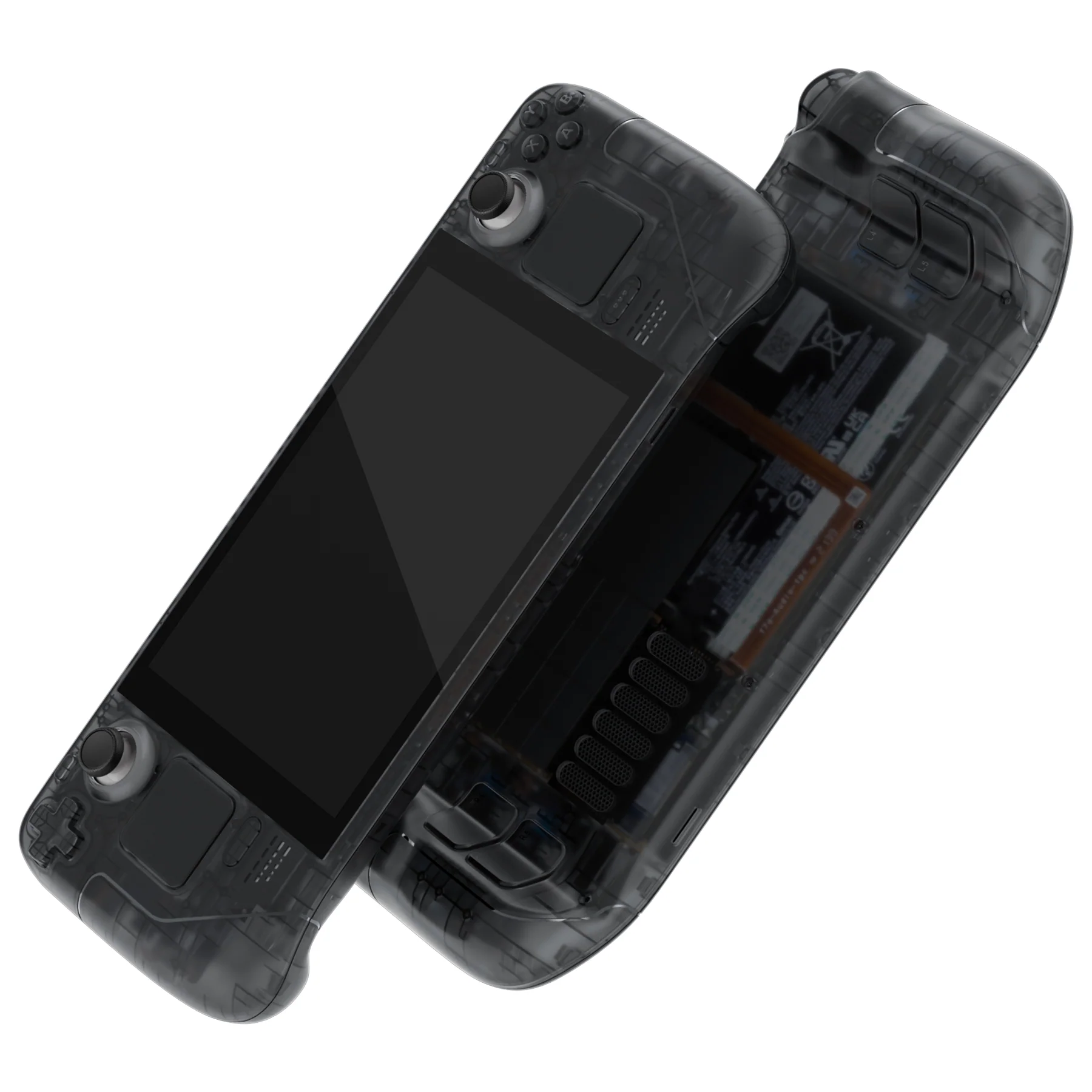eXtremeRate Custom Full Set Shell with Buttons for Steam Deck LCD - Clear Slate Black - Image 2
