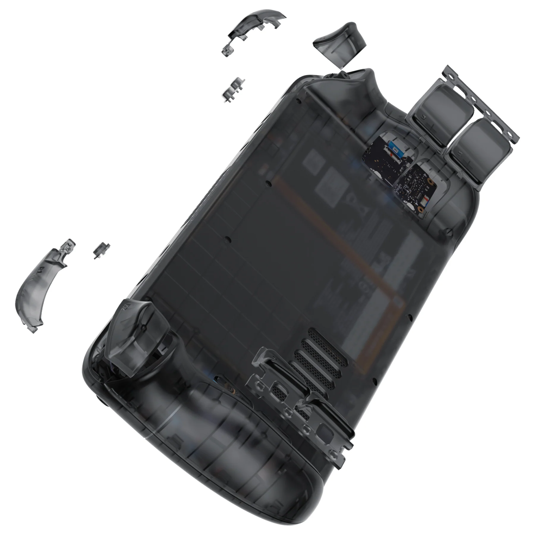 eXtremeRate Custom Full Set Shell with Buttons for Steam Deck LCD - Clear Slate Black - Image 6