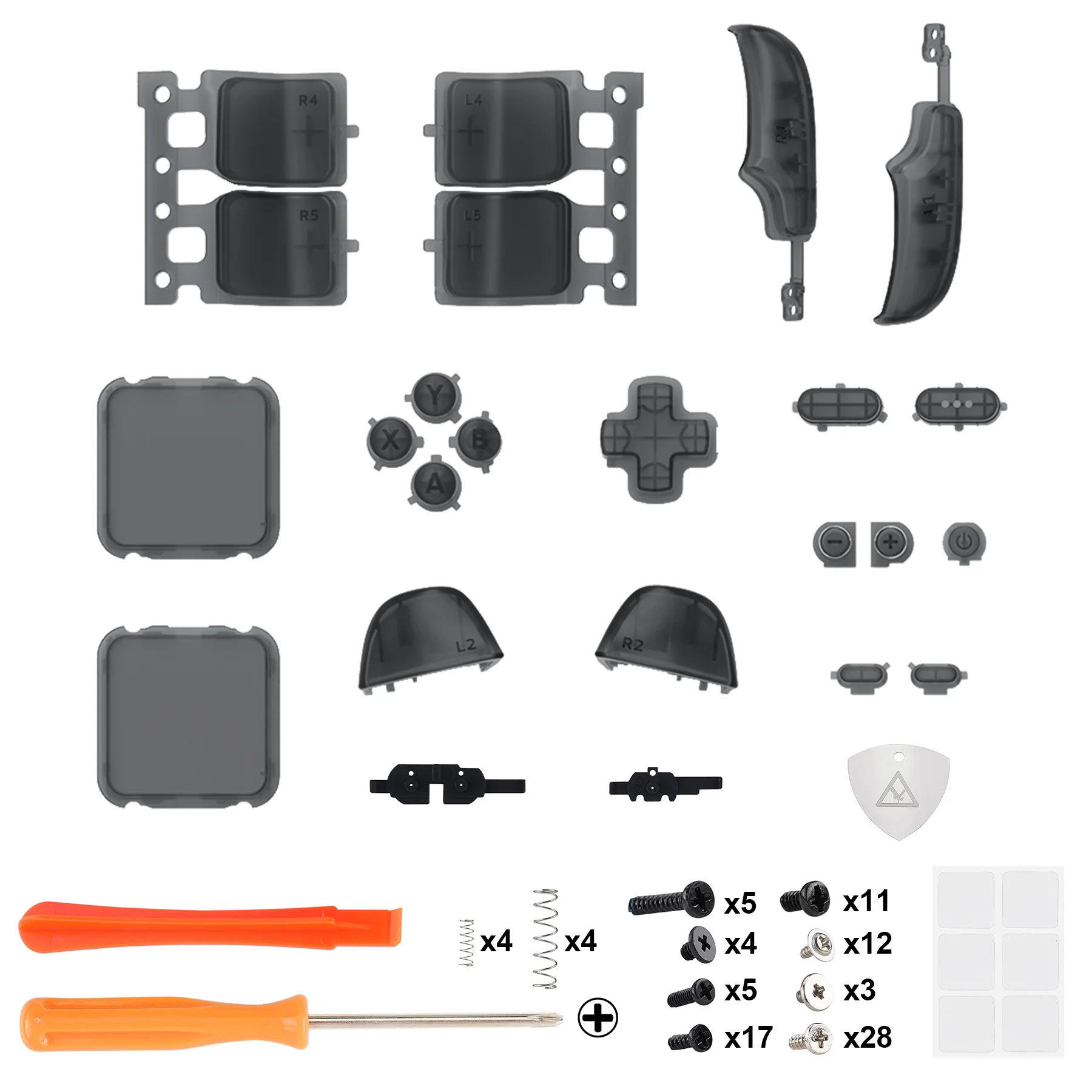 eXtremeRate Replacement Full Set Buttons for Steam Deck LCD - Clear Slate Black - Image 2