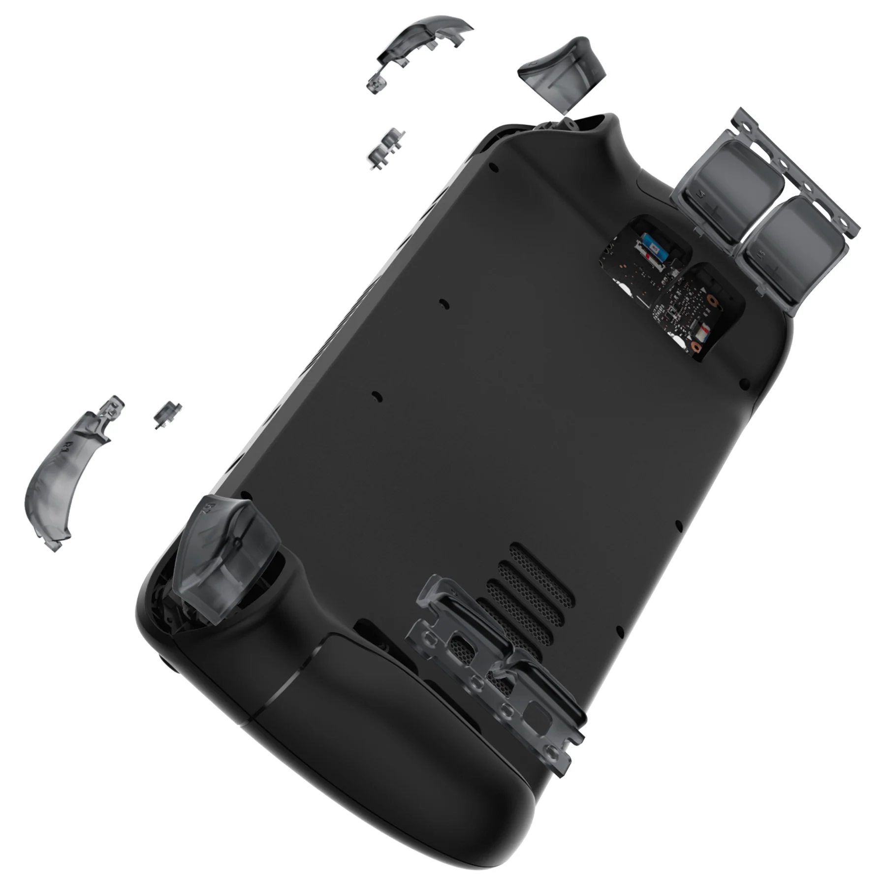 eXtremeRate Replacement Full Set Buttons for Steam Deck LCD - Clear Slate Black - Image 6