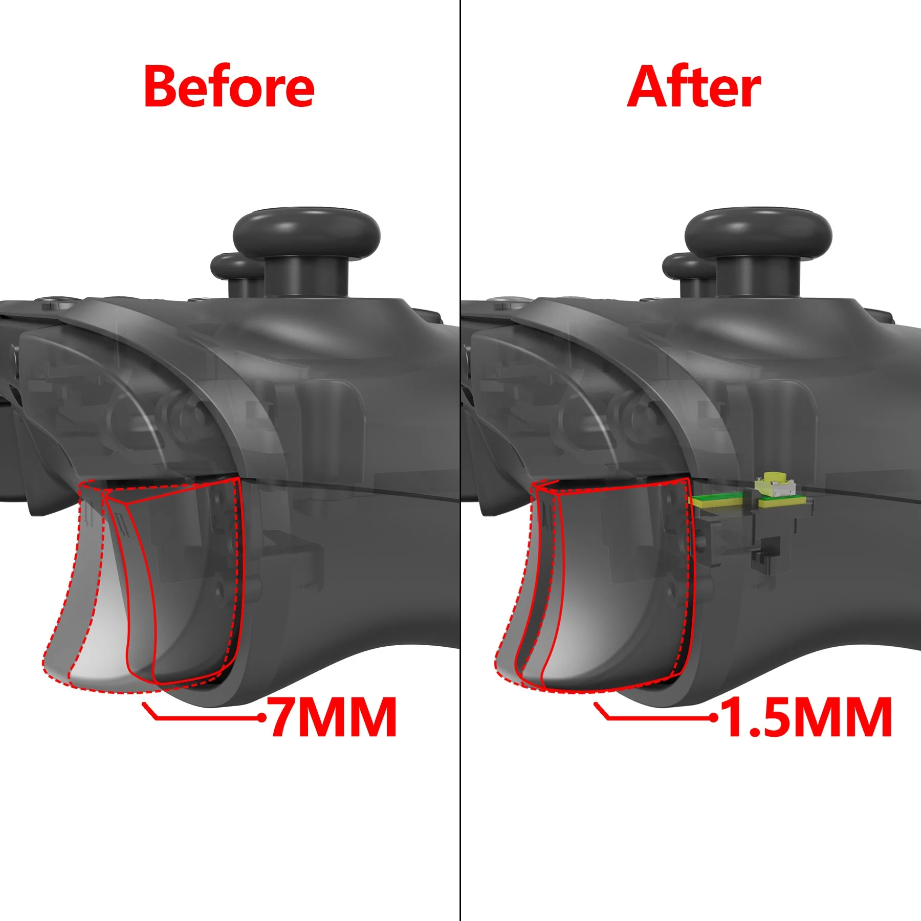 eXtremeRate Clicky Hair Trigger Kit for Xbox One X & S Controller LT RT Shoulder Buttons - Image 2