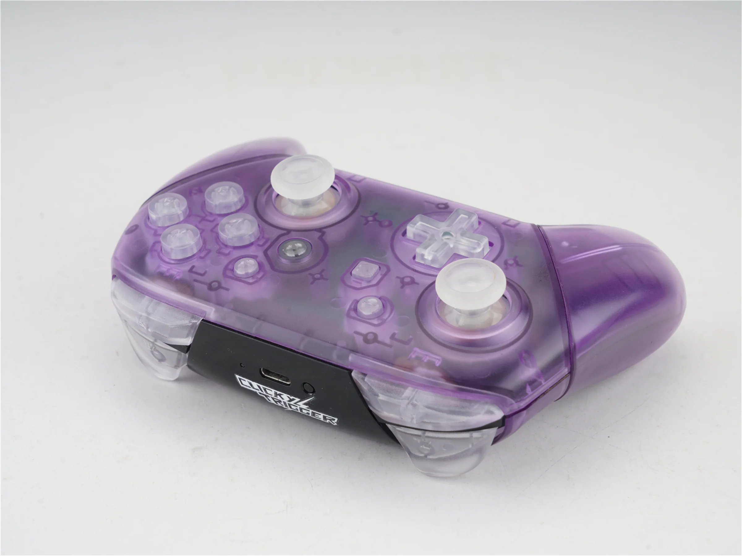 eXtremeRate CLICKY TRIGGER Clear Puplur Custom Game Elite Controller for NS Pro - DSC066R - Image 4