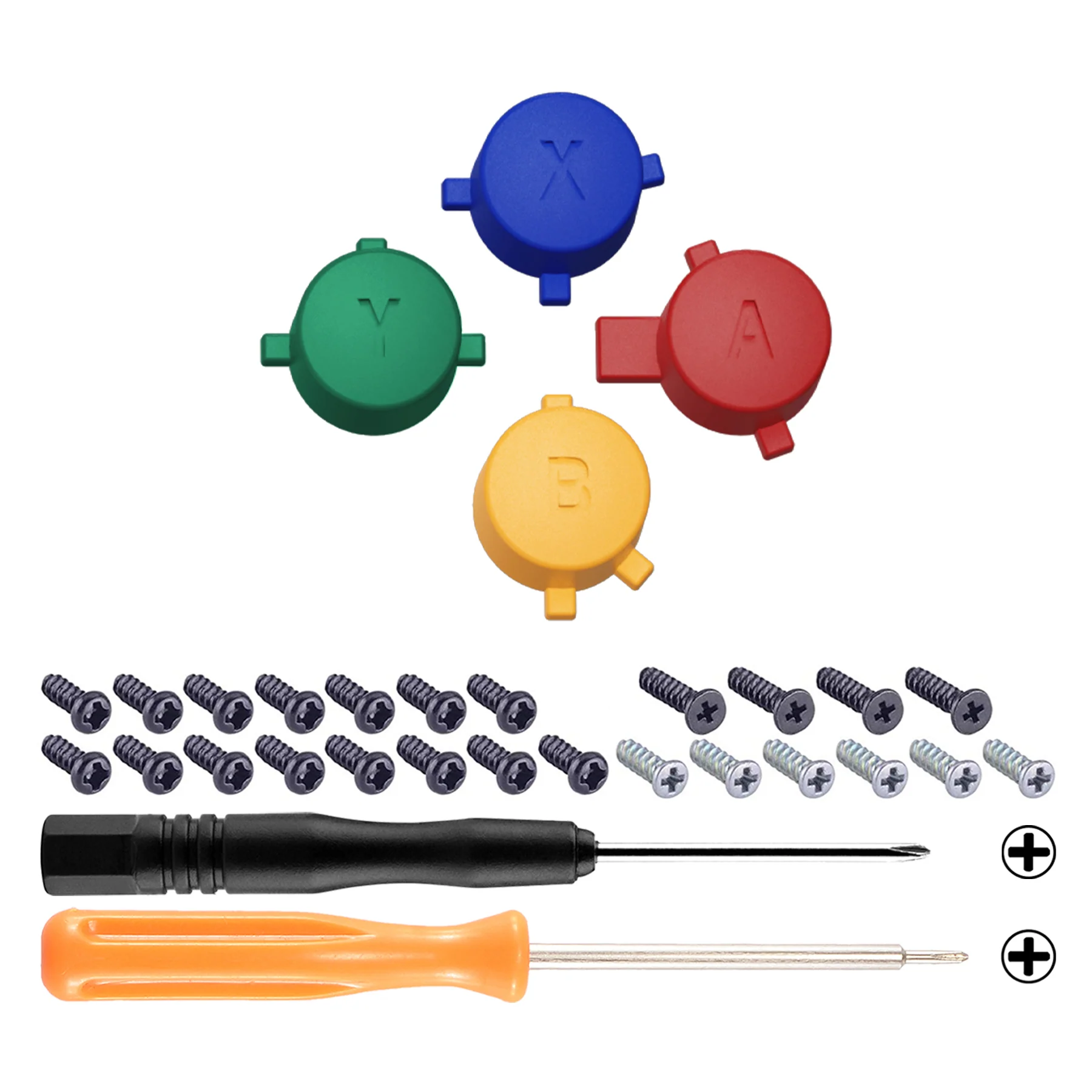 eXtremeRate DIY Replacement Colorful ABXY Buttons for Nintendo Switch Pro Controller - Red & Blue & Green & Yellow - Image 2