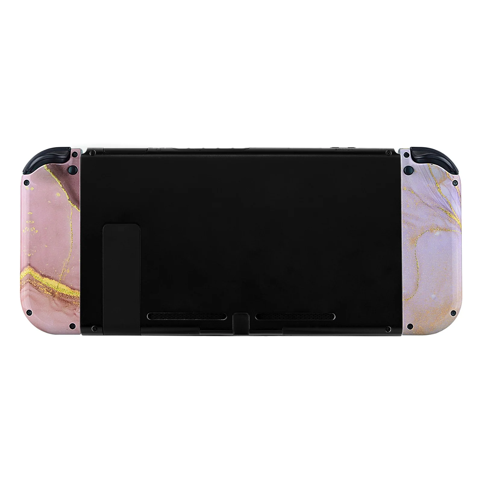 eXtremeRate Replacement Full Set Shell Case with Buttons for Joycon of NS Switch - Cosmic Pink Gold Marble Effect - Image 7