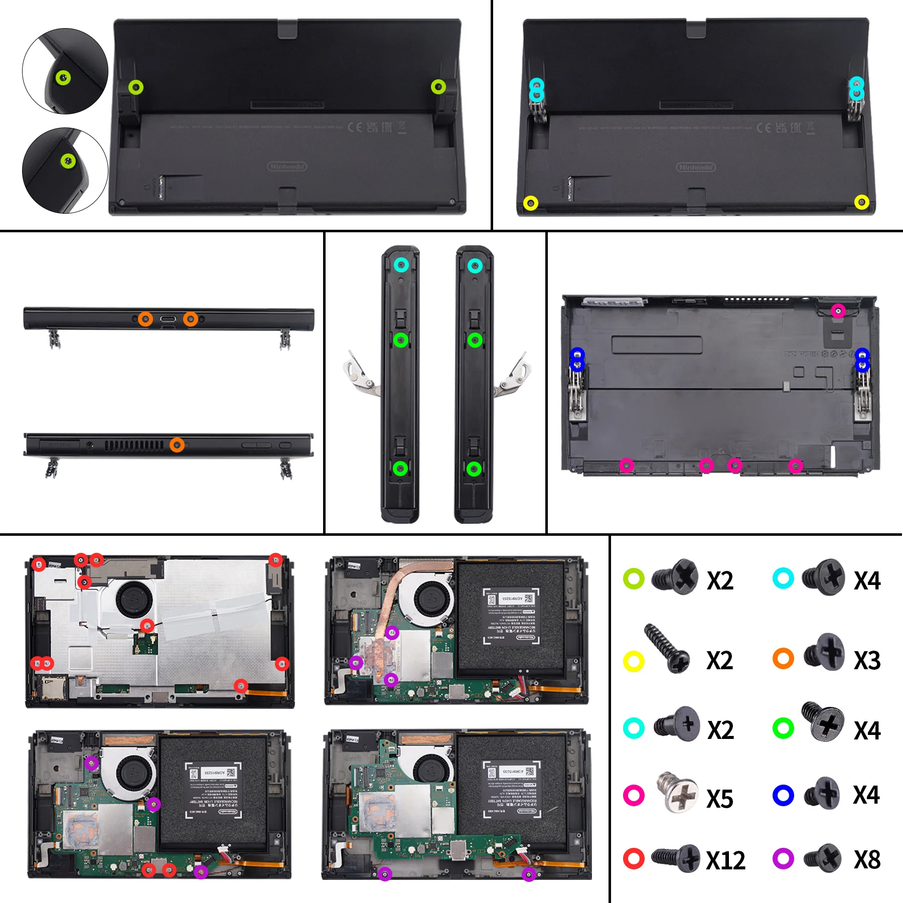 eXtremeRate Repair Tools Tri-wing Screwdriver & Cross Screwdriver & Tweezer & Shell Open Tool & Screws Kit for Nintendo Switch OLED Console & for Joycon - Image 2