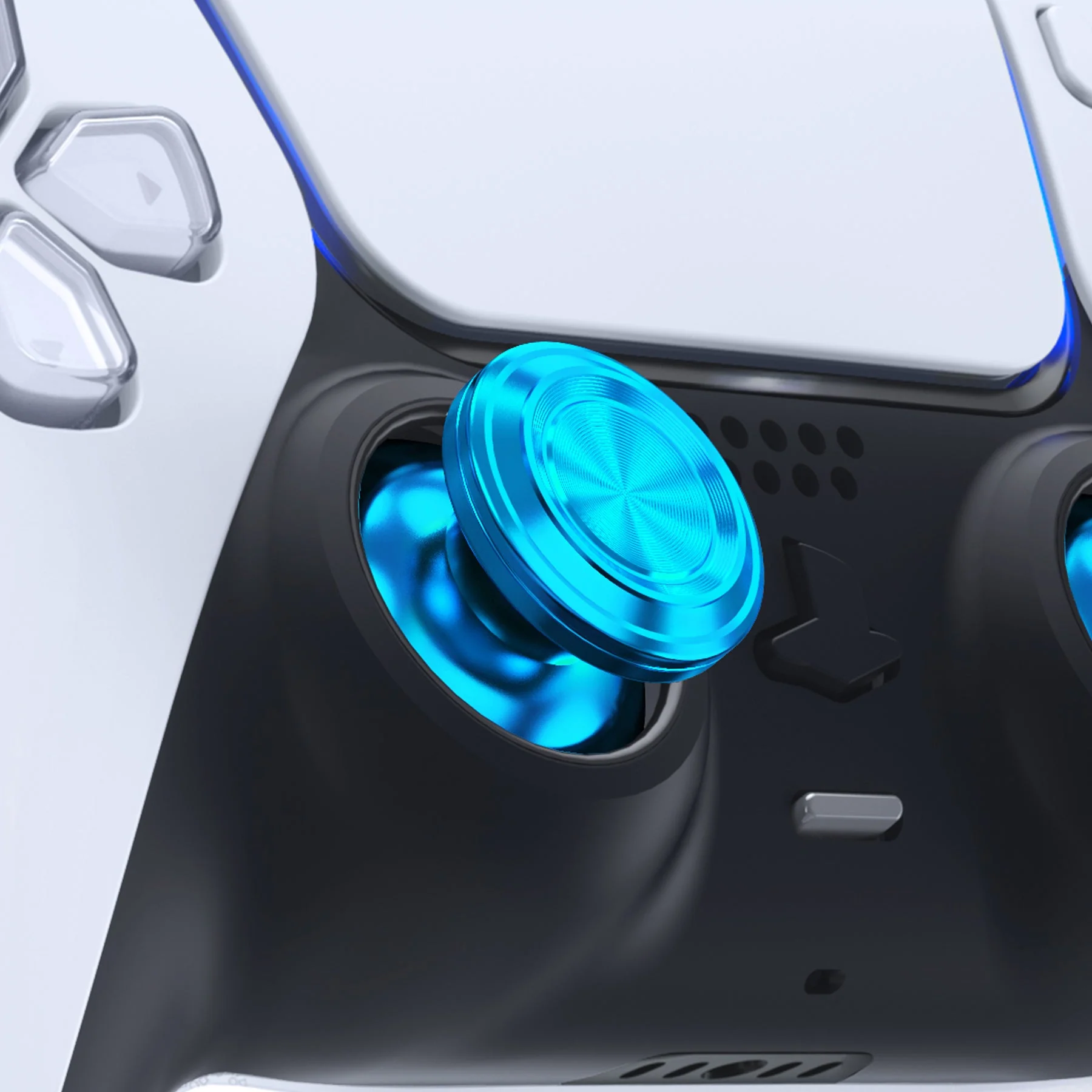 eXtremeRate Replacement Aluminum Metal Thumbsticks Compatible with PS5 & PS4 Controller - Blue - Image 4