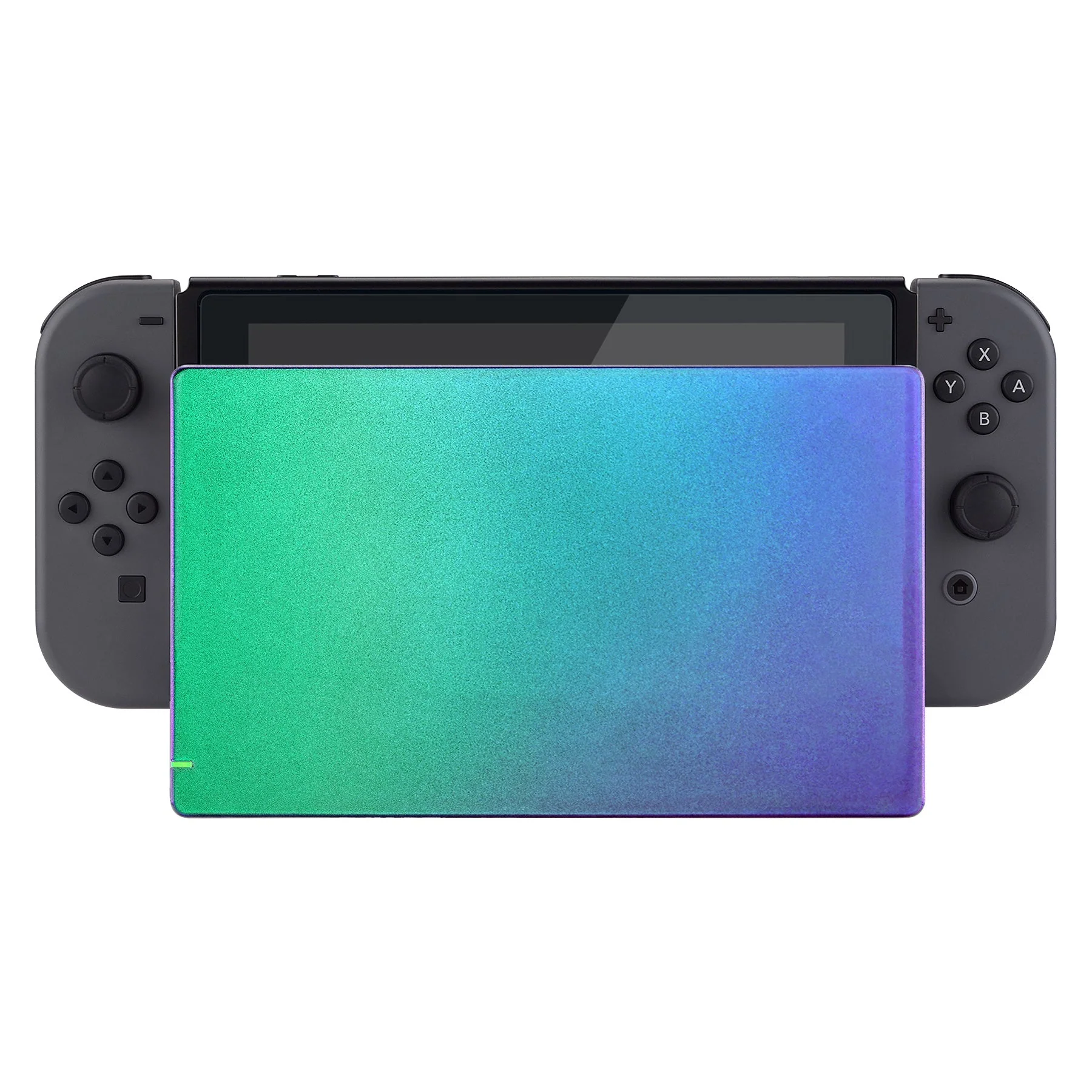eXtremeRate Custom Replacement Faceplate for Nintendo Switch Charging Dock - Chameleon Green Purple - Image 4