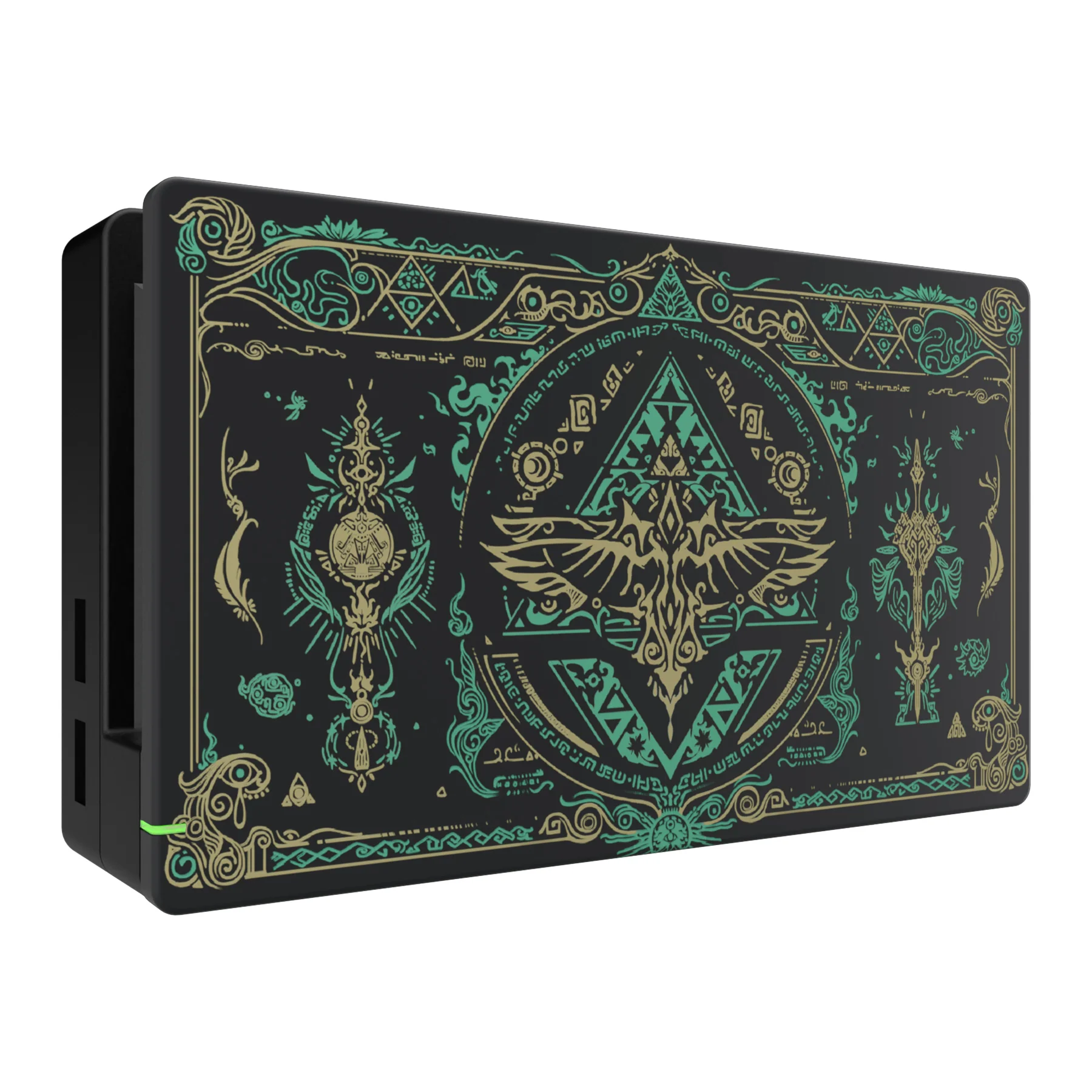 eXtremeRate Custom Replacement Faceplate for Nintendo Switch Charging Dock - Glow in Dark - Totem of Kingdom Black - Image 4
