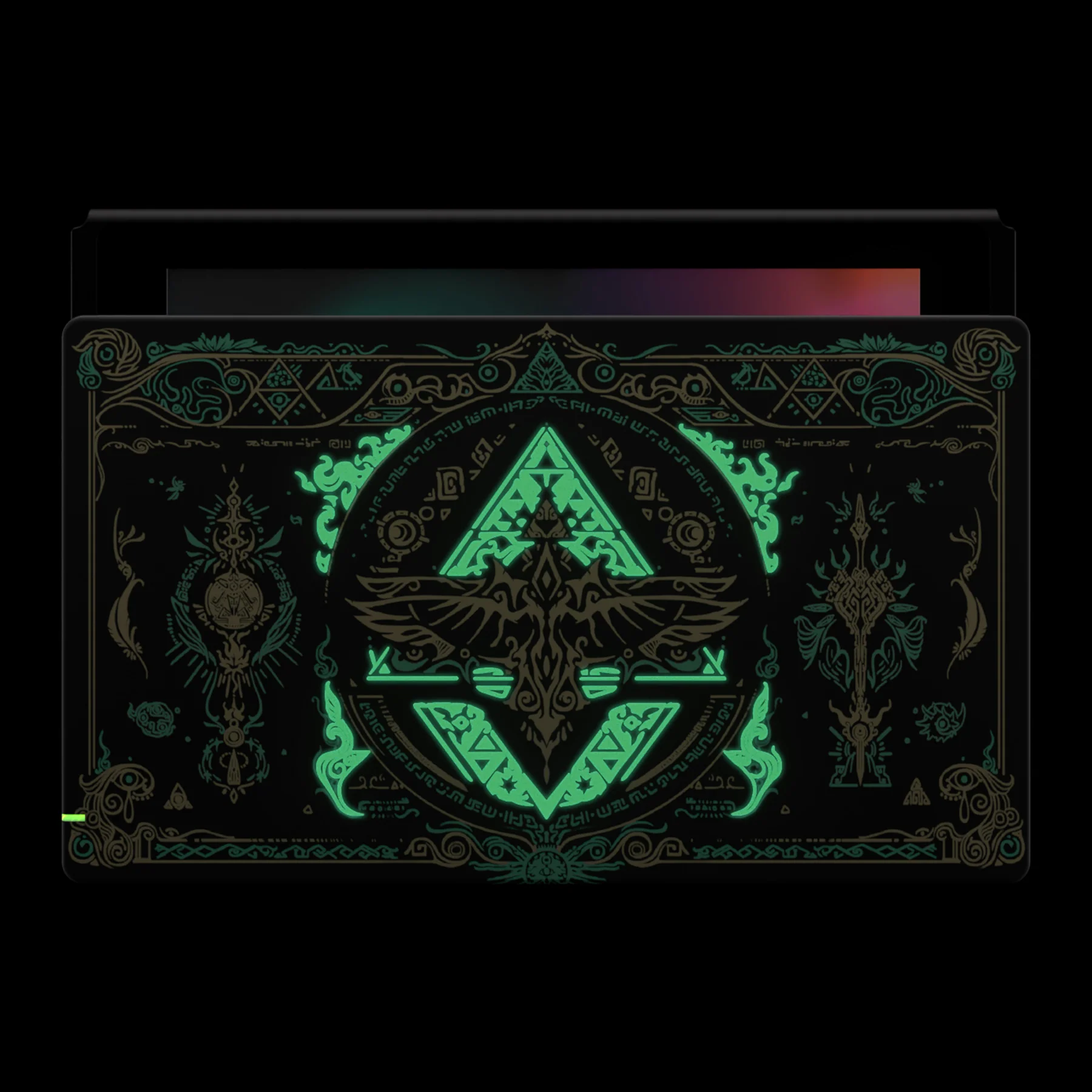 eXtremeRate Custom Replacement Faceplate for Nintendo Switch Charging Dock - Glow in Dark - Totem of Kingdom Black - Image 5