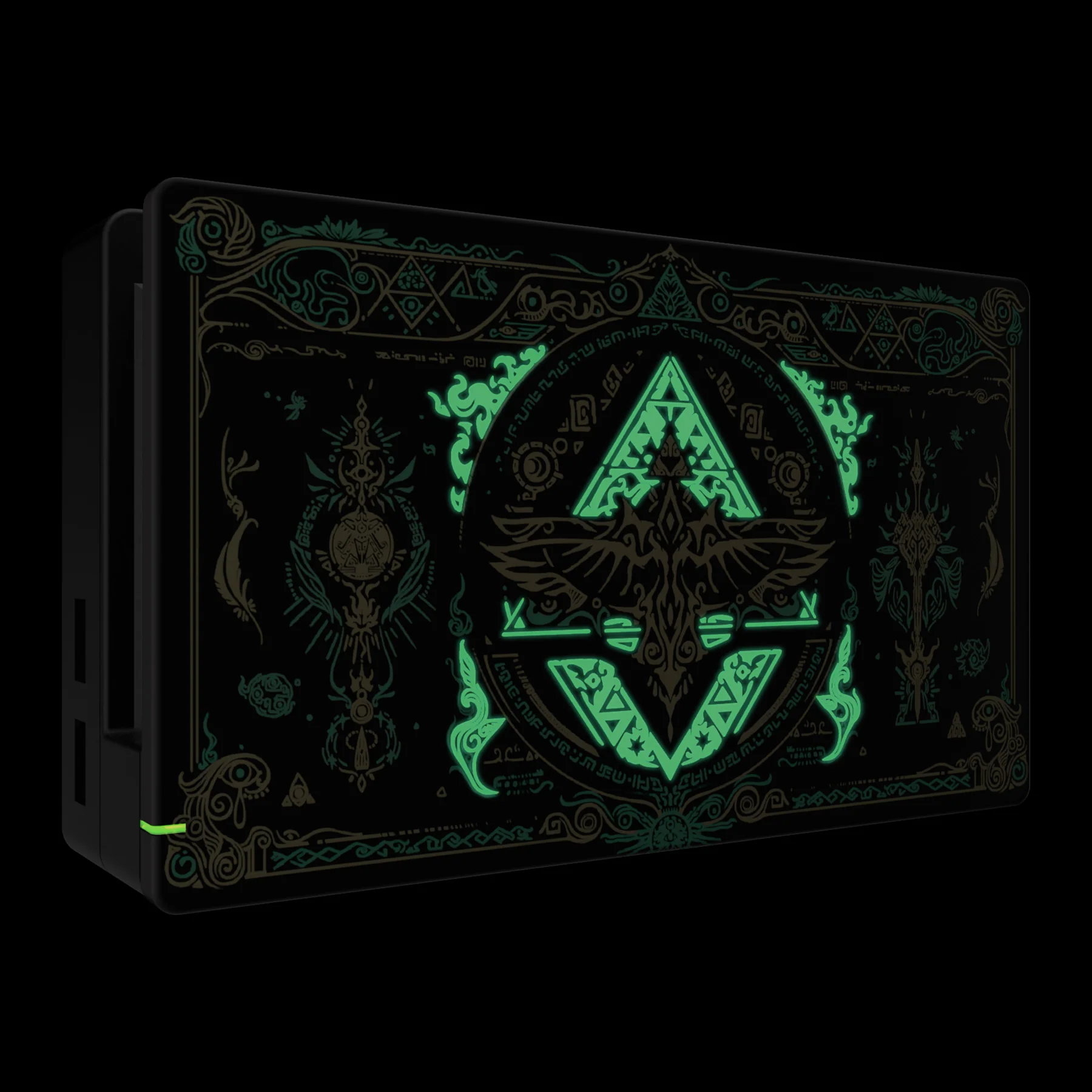 eXtremeRate Custom Replacement Faceplate for Nintendo Switch Charging Dock - Glow in Dark - Totem of Kingdom Black - Image 6