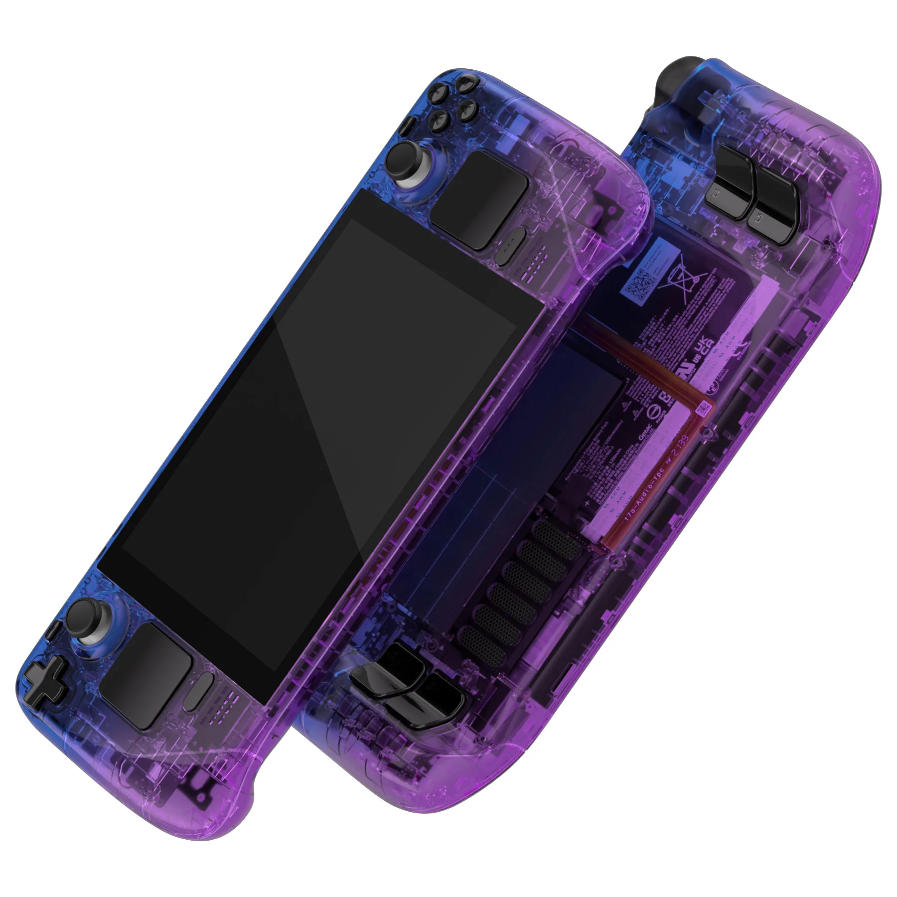eXtremeRate Custom Full Set Shell with Buttons for Steam Deck LCD - Gradient Translucent Bluebell - Image 2