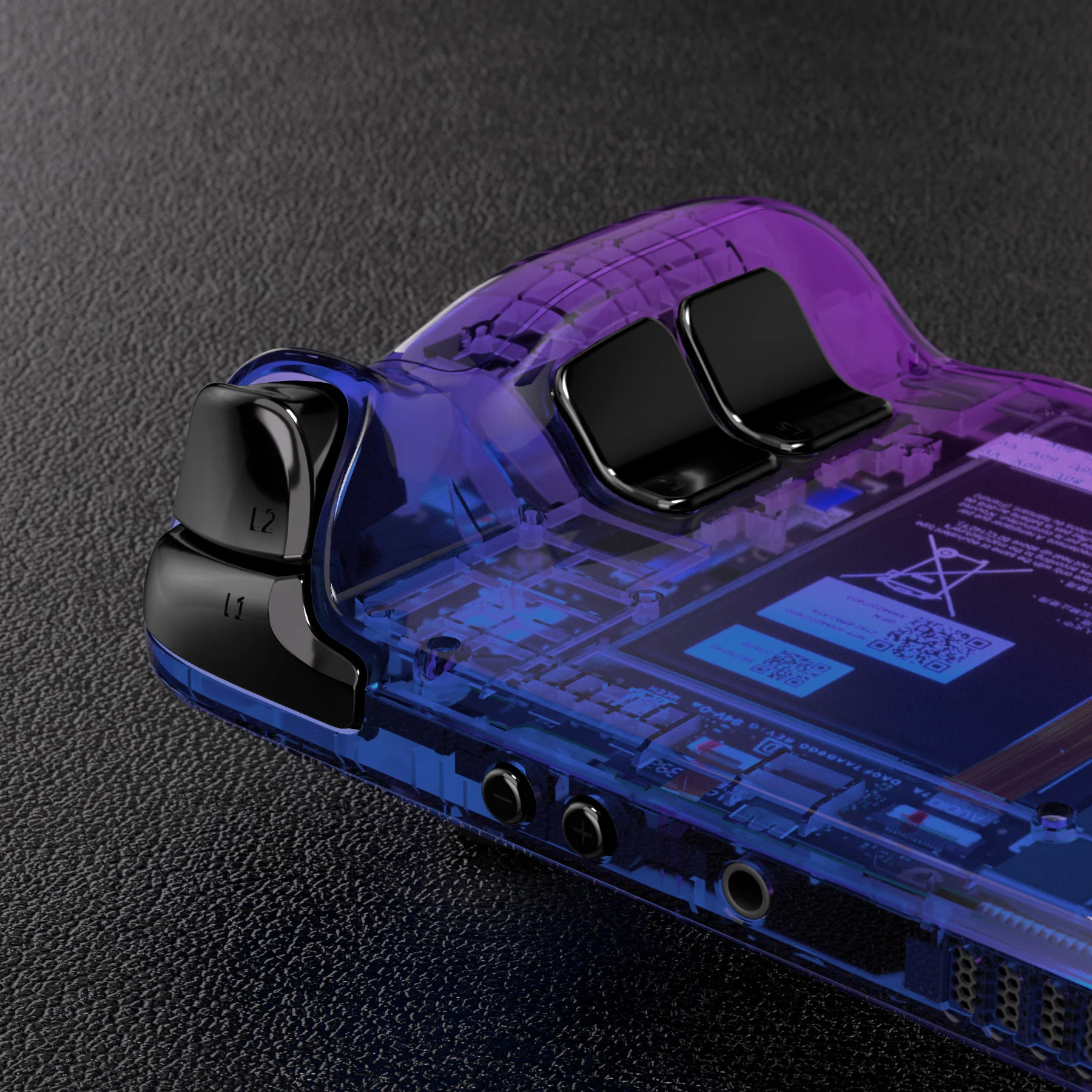 eXtremeRate Custom Full Set Shell with Buttons for Steam Deck LCD - Gradient Translucent Bluebell - Image 9