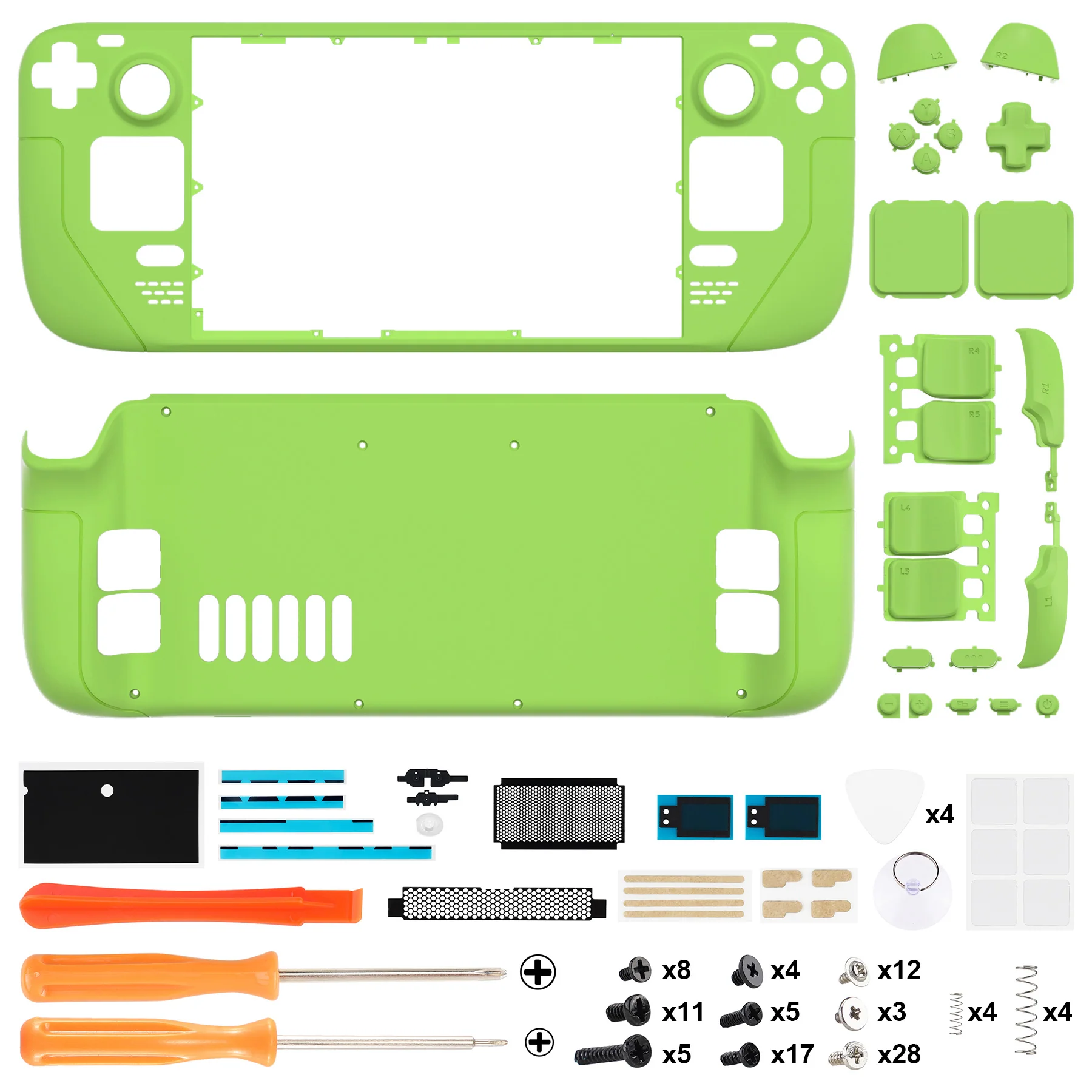eXtremeRate Custom Full Set Shell with Buttons for Steam Deck LCD - Green - Image 4