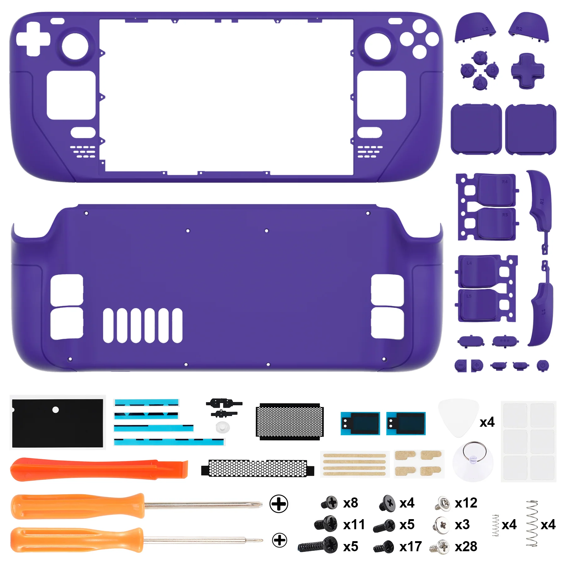 eXtremeRate Custom Full Set Shell with Buttons for Steam Deck LCD - Purple - Image 4