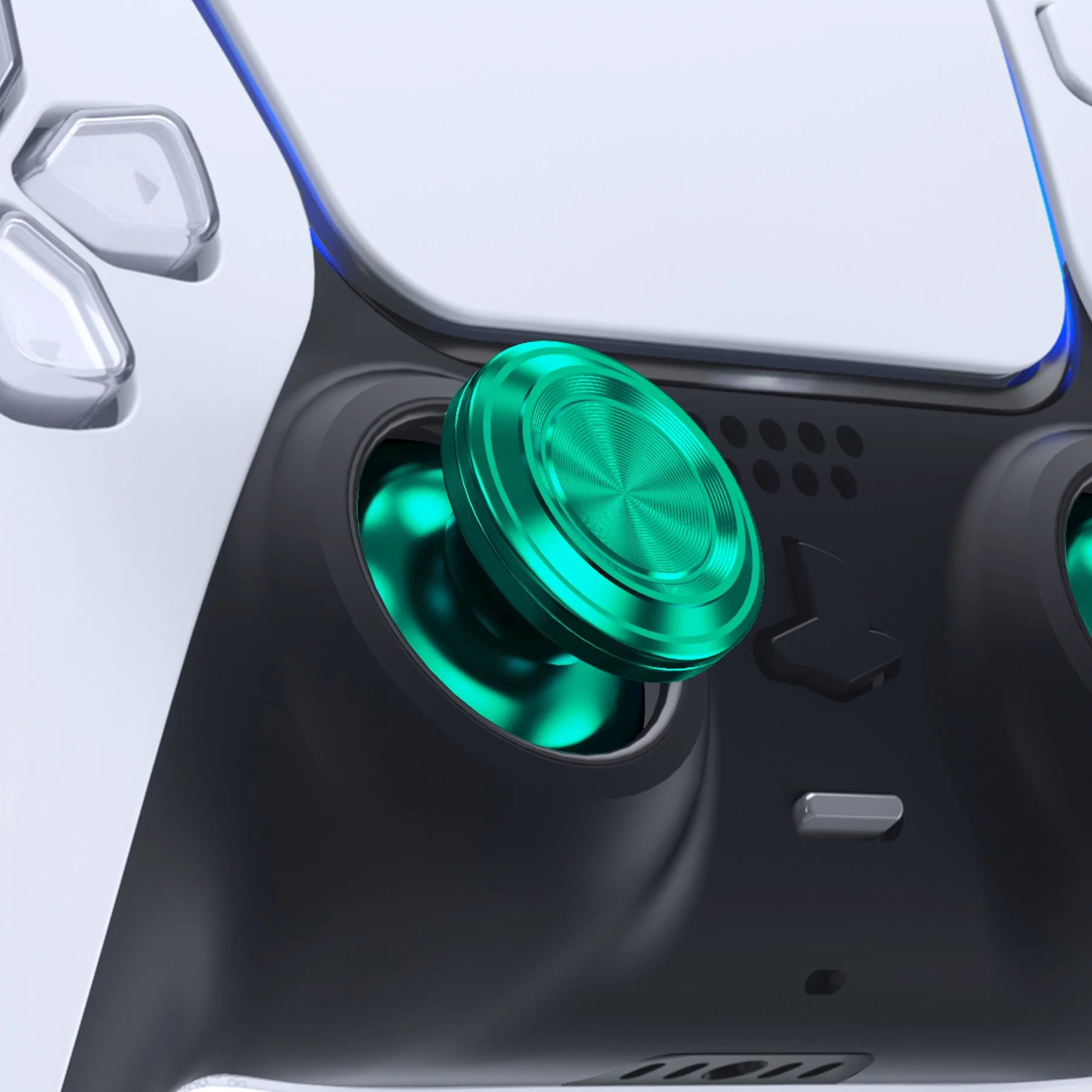eXtremeRate Replacement Aluminum Metal Thumbsticks Compatible with PS5 & PS4 Controller - Green - Image 4