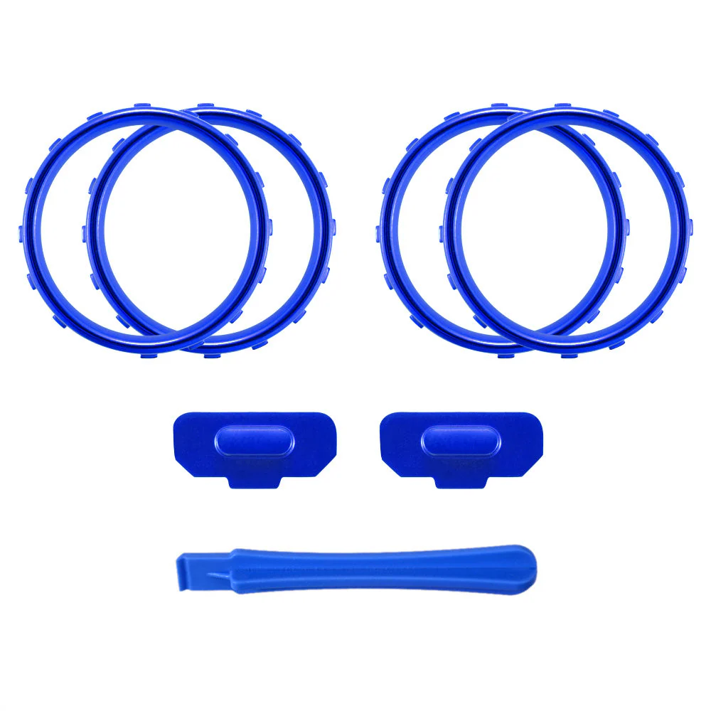 eXtremeRate 2 Pack of Accent Rings with Profile Switch Buttons for Xbox One Elite Controller (Model 1698) - Matte Chrome Blue - Image 2