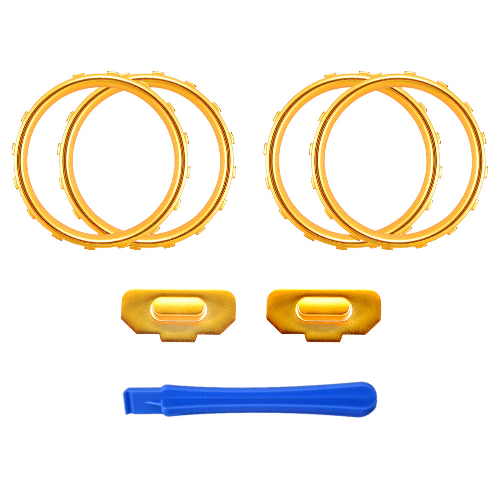 eXtremeRate 2 Pack of Accent Rings with Profile Switch Buttons for Xbox One Elite Controller (Model 1698) - Matte Chrome Gold - Image 2