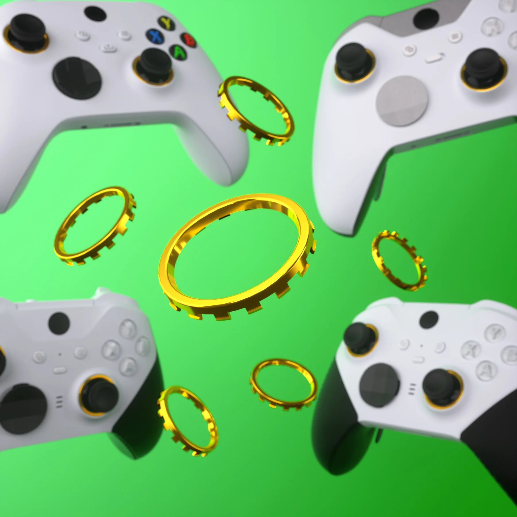 eXtremeRate Custom Accent Rings for Xbox Elite Series 2 Core & for Elite Series 2 & for Xbox One Elite Controller, Compatible with eXtremeRate ASR Version Shell for Xbox Series X/S Controller - Chrome Gold - Image 9