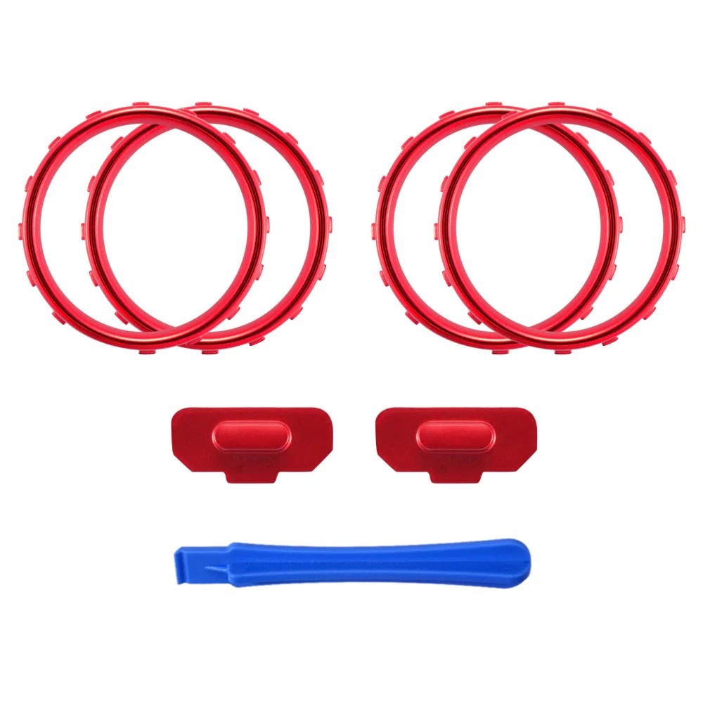 eXtremeRate 2 Pack of Accent Rings with Profile Switch Buttons for Xbox One Elite Controller (Model 1698) - Matte Chrome Red - Image 2