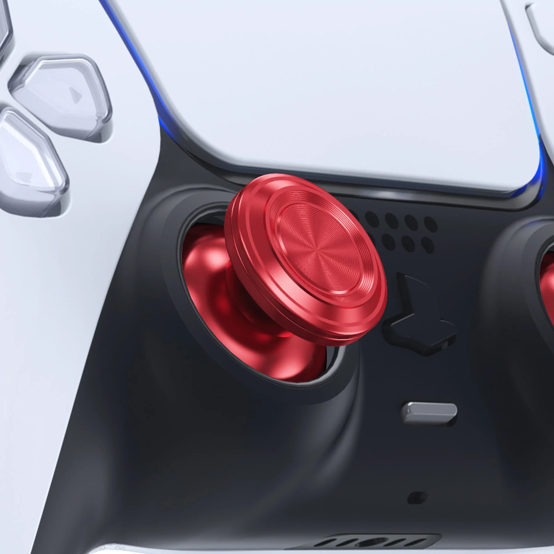 eXtremeRate Replacement Aluminum Metal Thumbsticks Compatible with PS5 & PS4 Controller - Red - Image 4