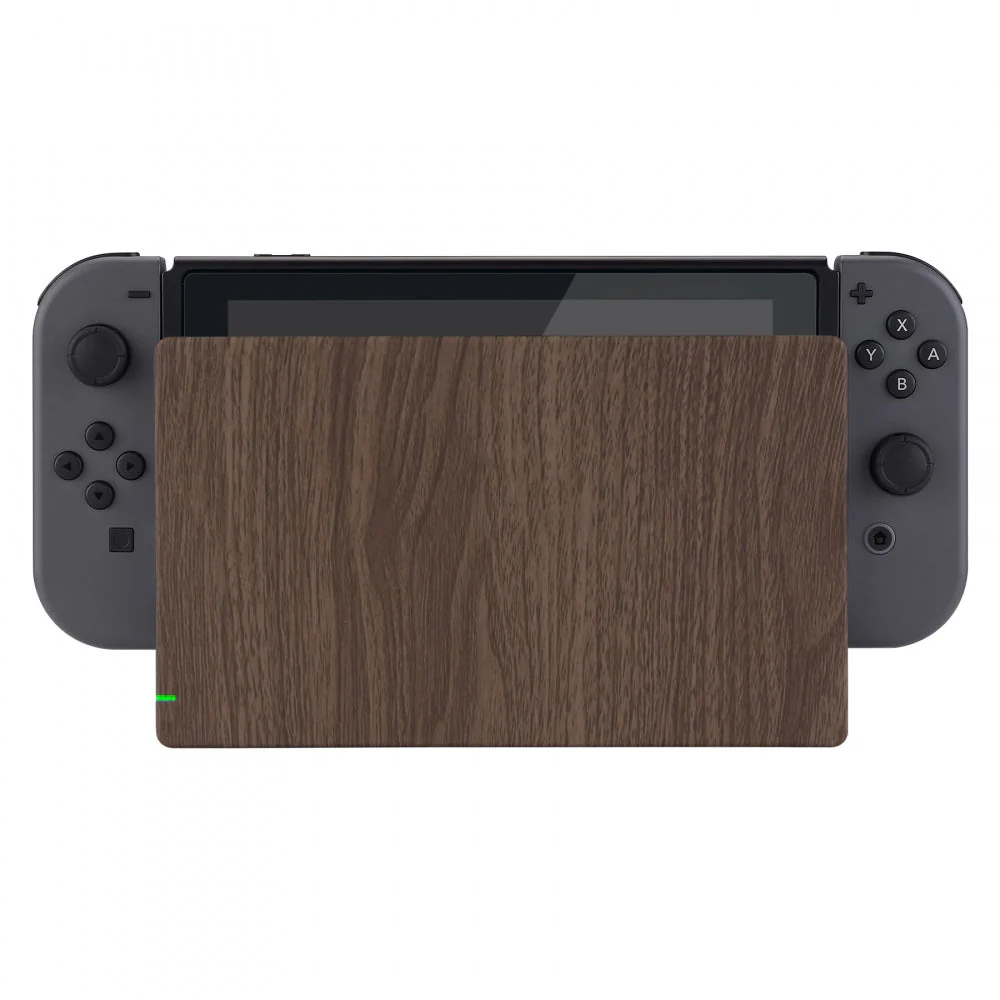 eXtremeRate Custom Replacement Faceplate for Nintendo Switch Charging Dock - Wood Grain - Image 4