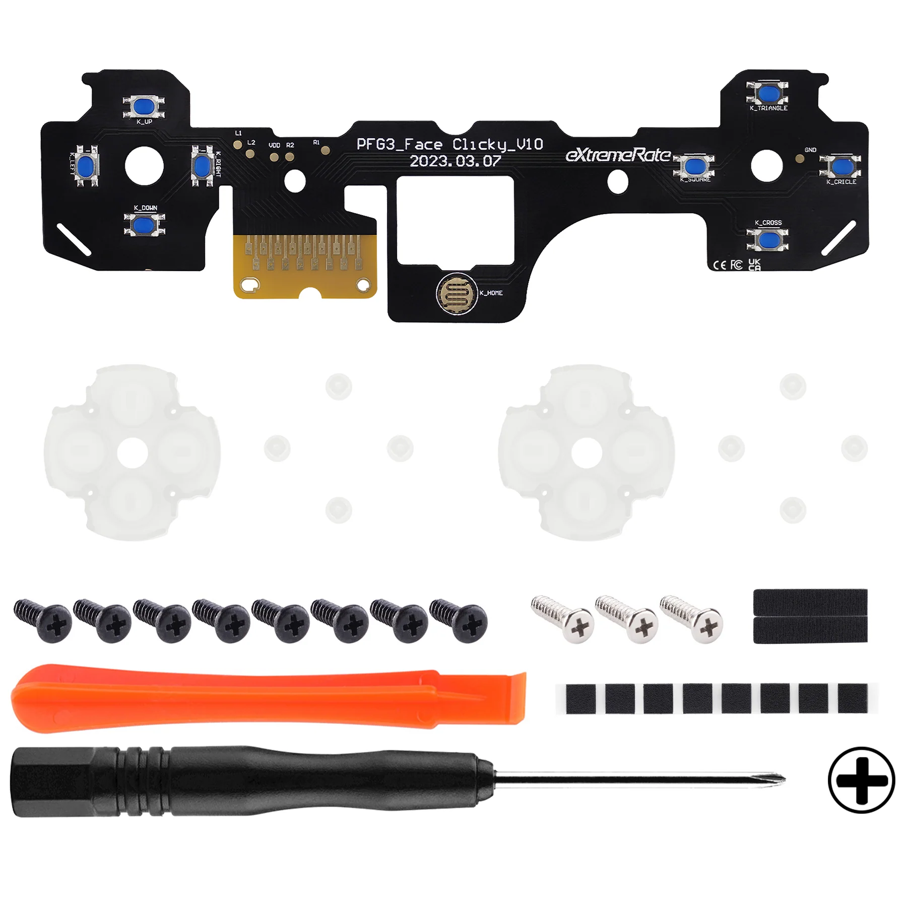 eXtremeRate Custom Tactile Dpad & Action Buttons Face Clicky Kit for PS5 Controller BDM-030 - Image 2