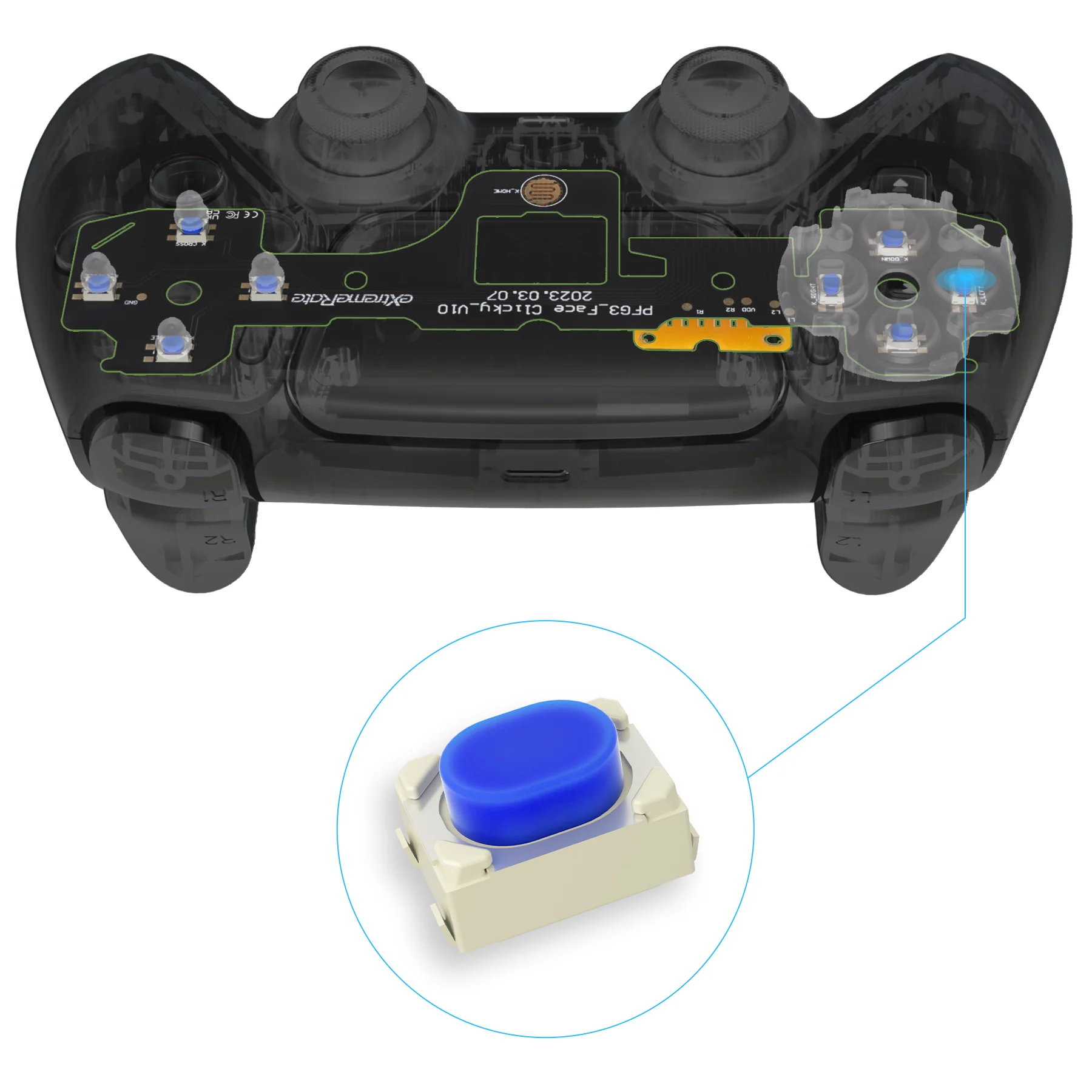 eXtremeRate Custom Tactile Dpad & Action Buttons Face Clicky Kit for PS5 Controller BDM-030 - Image 5