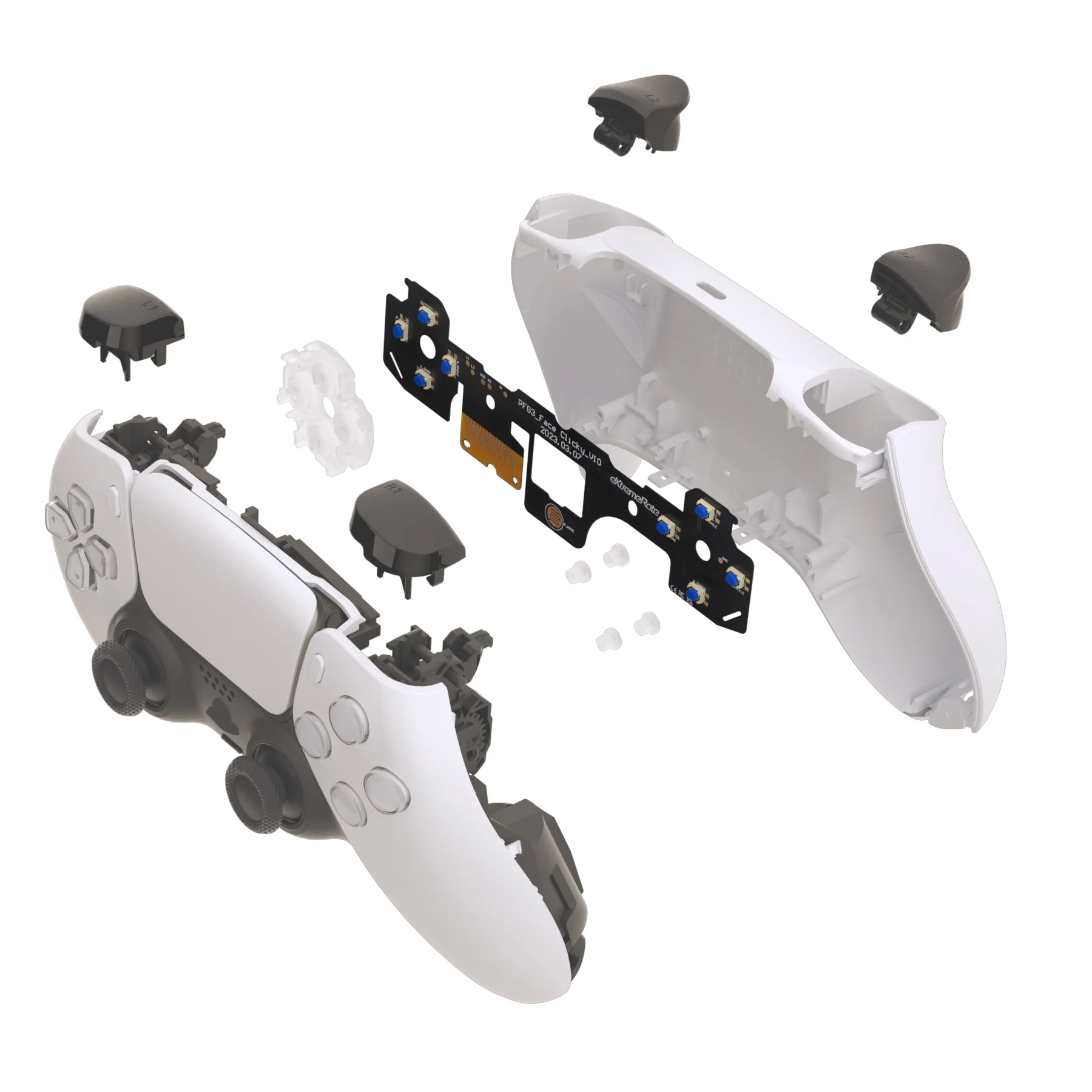 eXtremeRate Custom Tactile Dpad & Action Buttons Face Clicky Kit for PS5 Controller BDM-030 - Image 6