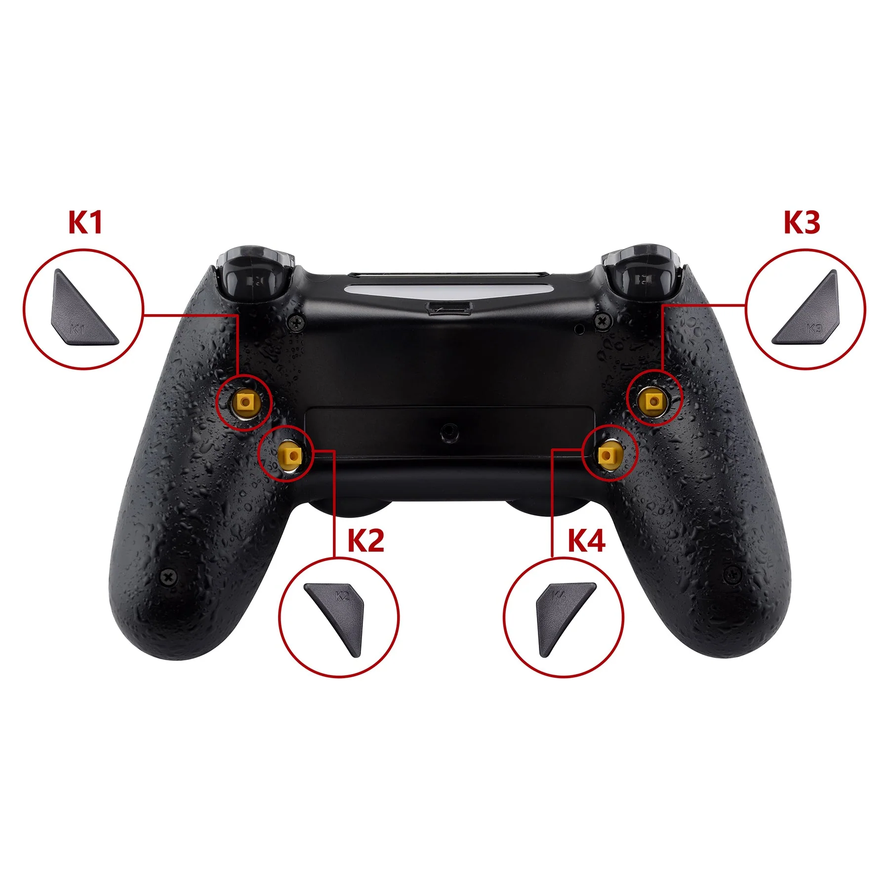 eXtremeRate Dawn Remappable Remap Kit with Redesigned Back Shell & 4 Back Buttons for PS4 Controller JDM 040/050/055 - Textured Black - Image 6