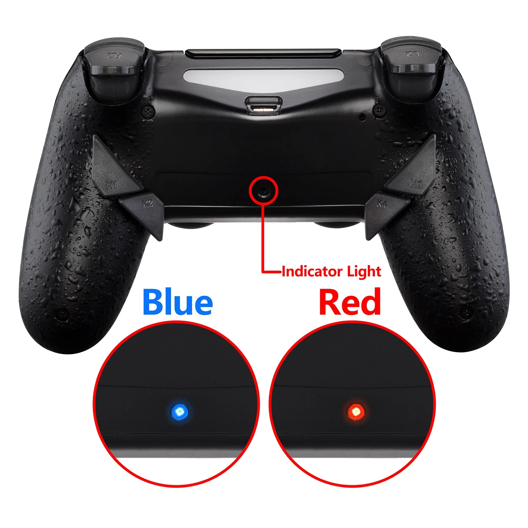 eXtremeRate Dawn Remappable Remap Kit with Redesigned Back Shell & 4 Back Buttons for PS4 Controller JDM 040/050/055 - Textured Black - Image 7