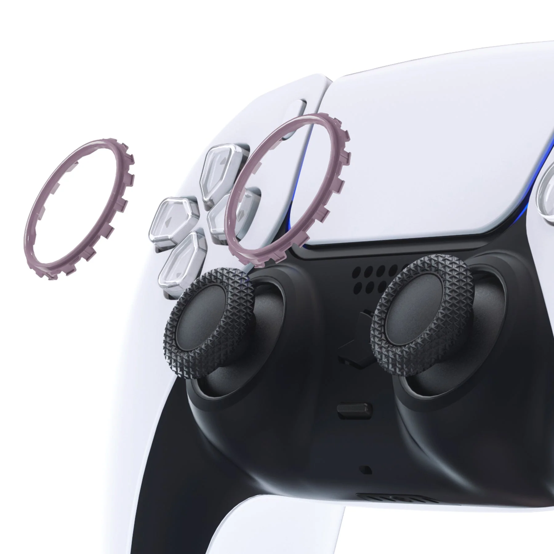 eXtremeRate Custom Replacement Accent Rings for PS5 Controller - Dark Grayish Violet - Image 4