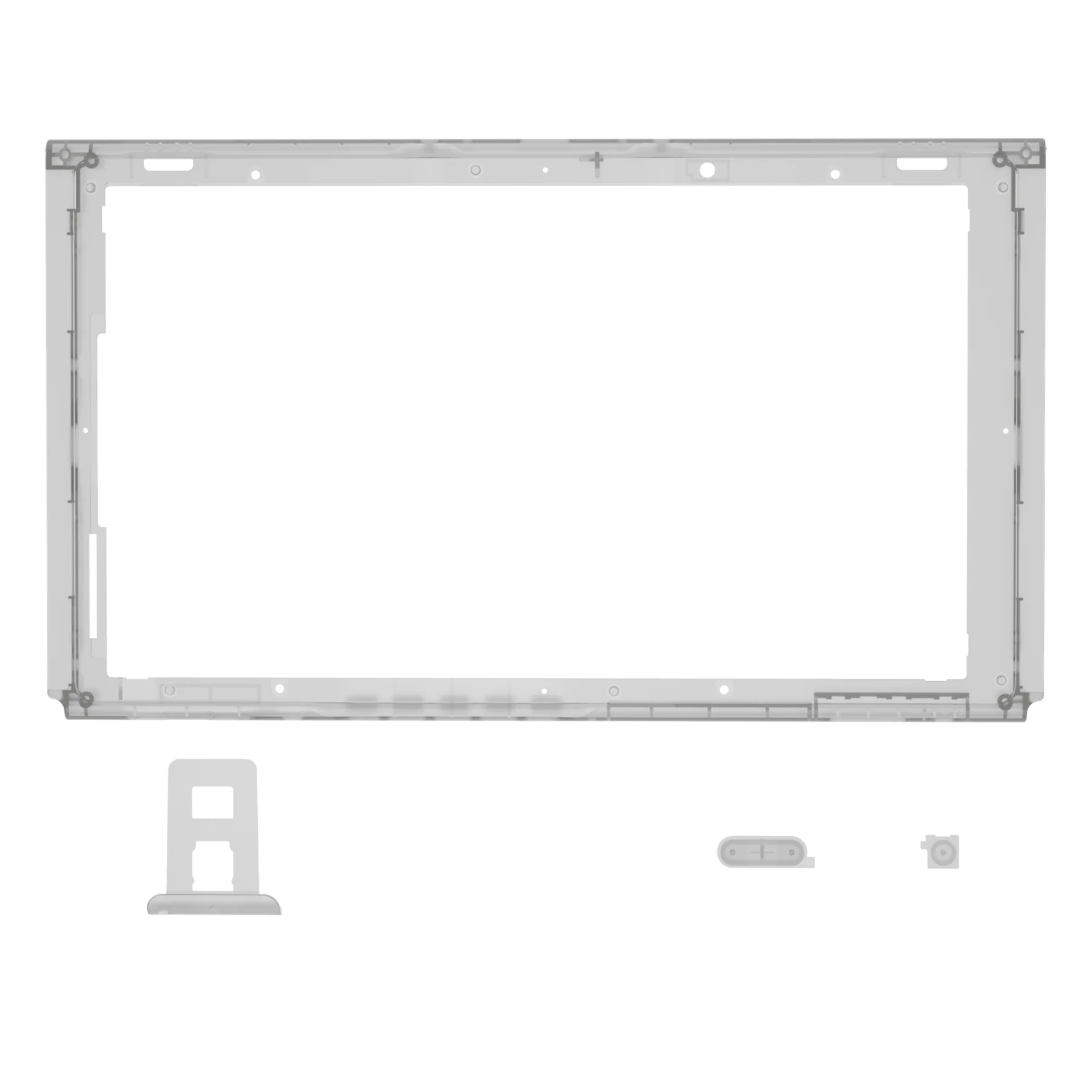 eXtremeRate DIY Replacement Housing Shell Front Frame with Volume Up Down Power Buttons for NS Switch Console - Clear Black - Image 2