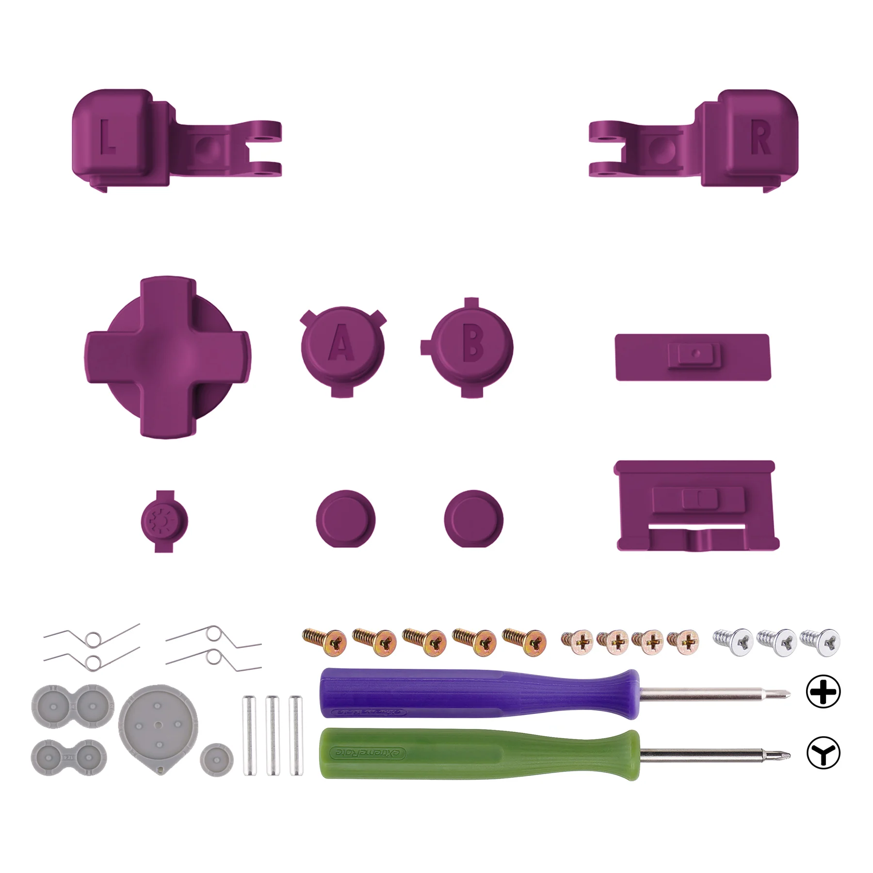 eXtremeRate Custom Replacement Full Set Buttons for Gameboy Advance SP GBA SP Console - DMG Grape - Image 2