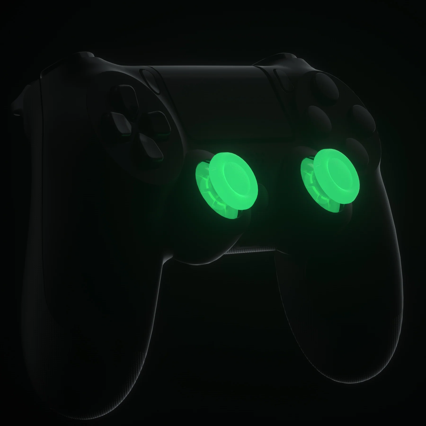 eXtremeRate Dual-Color Replacement 3D Joystick Thumbsticks Compatible with PS4 Slim Pro Controller - Glow in Dark - Green - Image 6