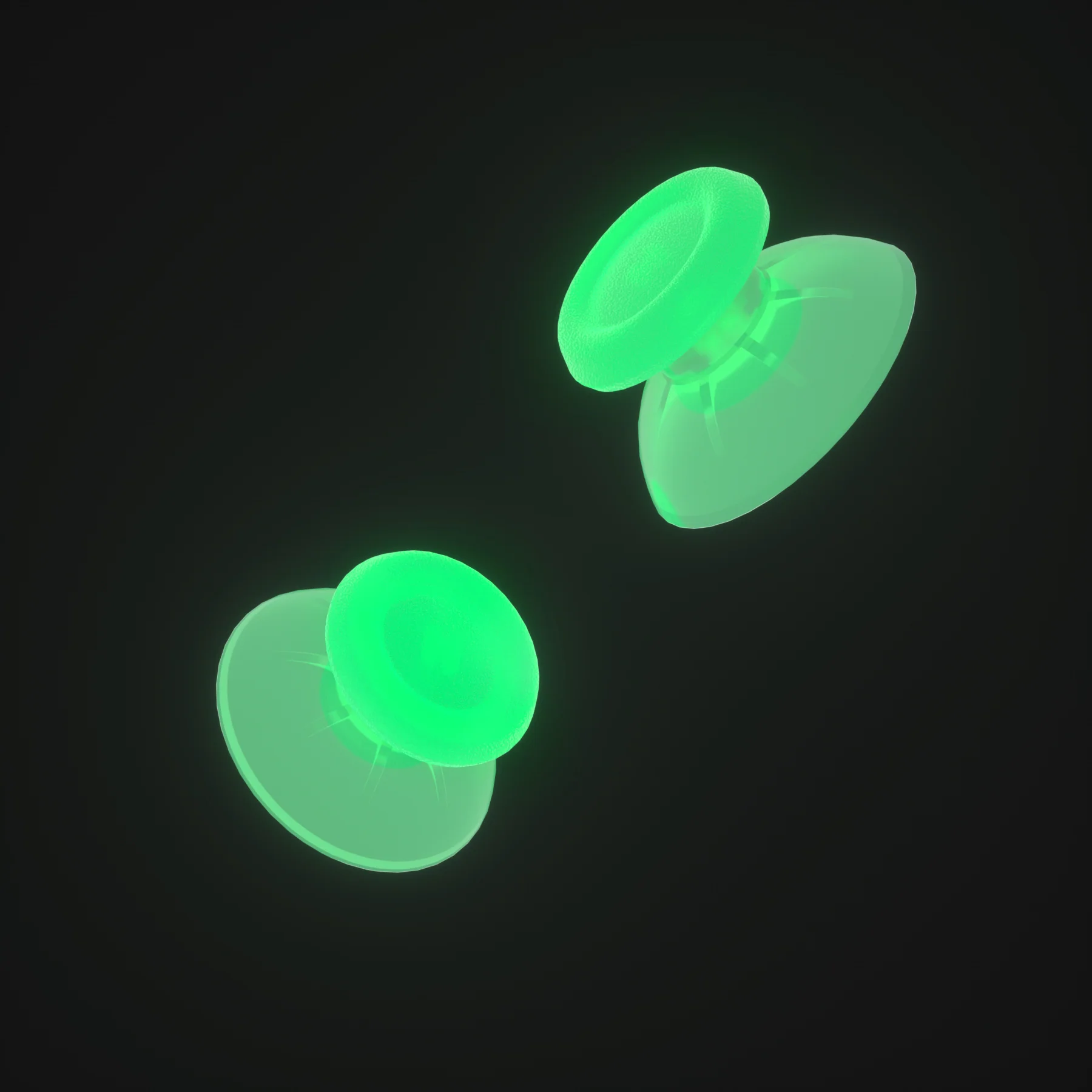 eXtremeRate Dual-Color Replacement 3D Joystick Thumbsticks Compatible with PS4 Slim Pro Controller - Glow in Dark - Green - Image 7