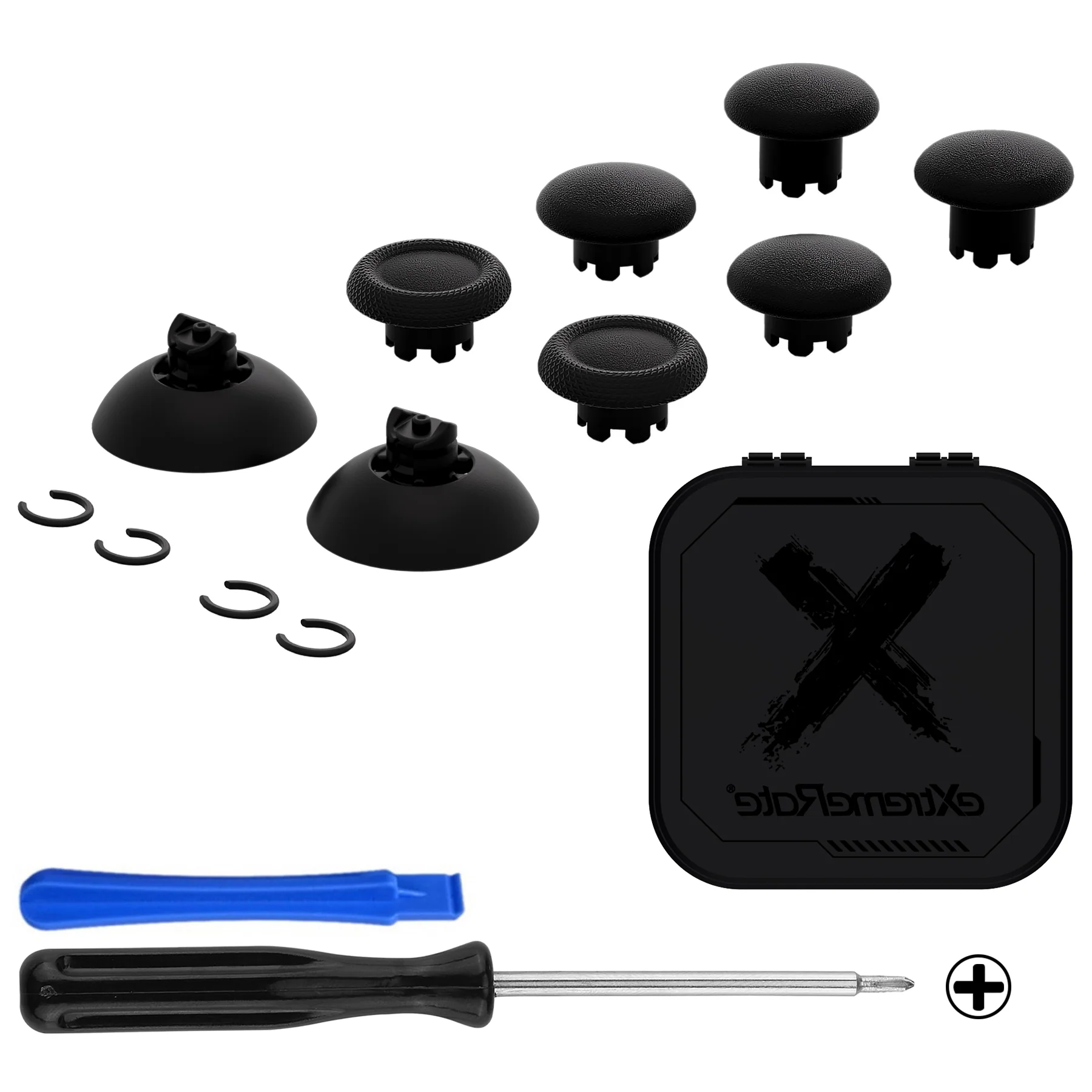 eXtremeRate EDGE Sticks Replacement Interchangeable Thumbsticks for PS5 & PS4 All Model Controllers - Black - Image 2