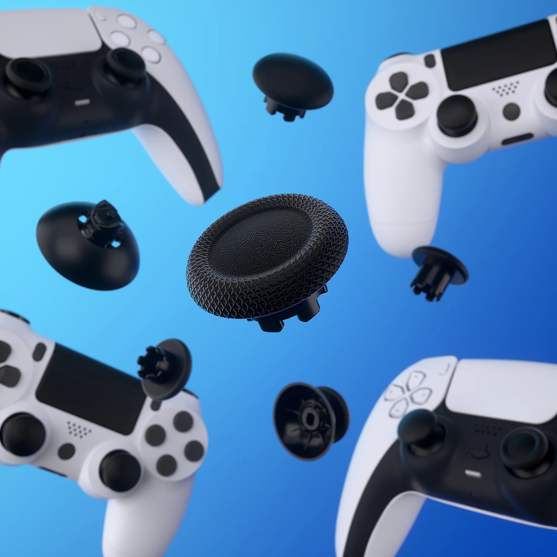 eXtremeRate EDGE Sticks Replacement Interchangeable Thumbsticks for PS5 & PS4 All Model Controllers - Black - Image 8