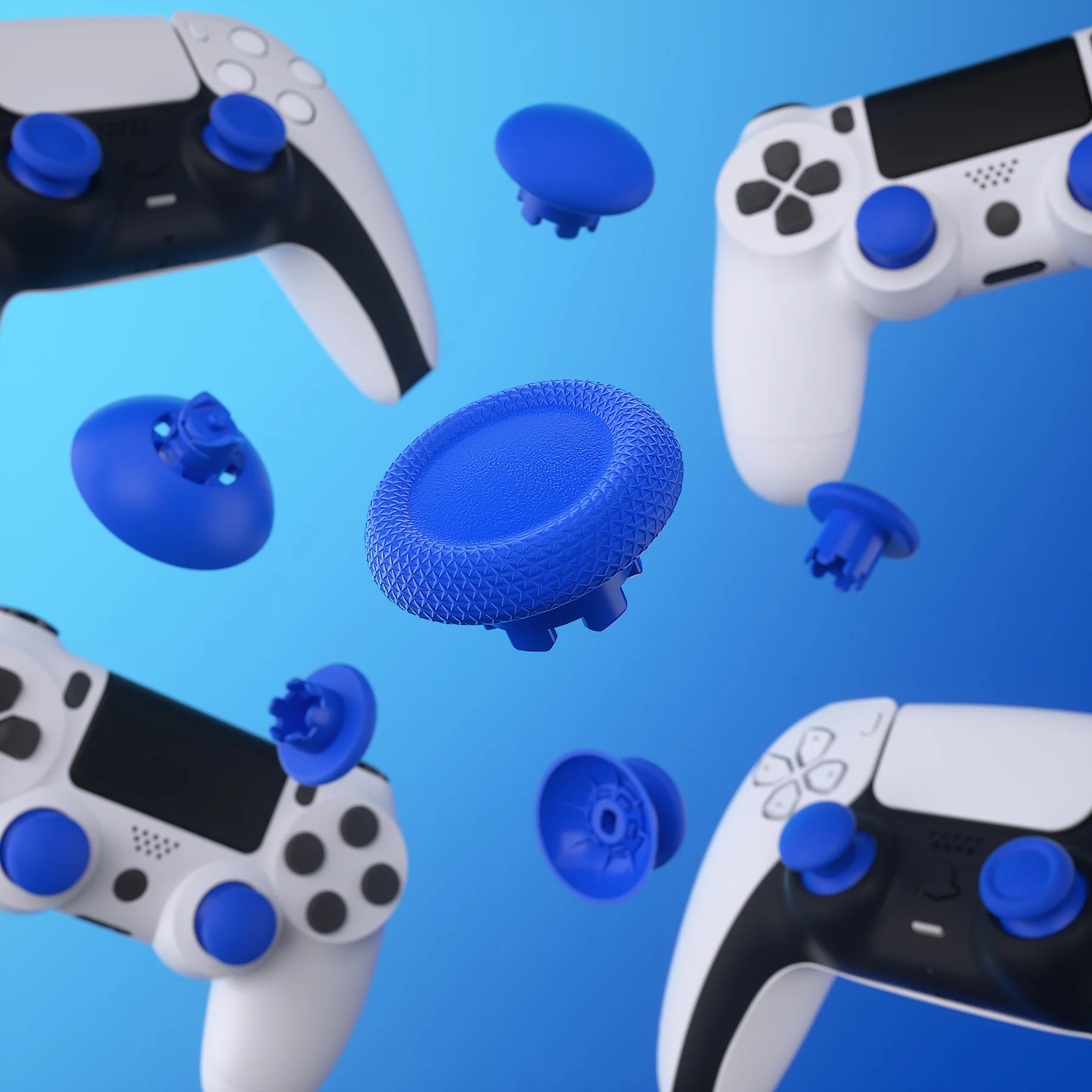 eXtremeRate EDGE Sticks Replacement Interchangeable Thumbsticks for PS5 & PS4 All Model Controllers - Blue - Image 8
