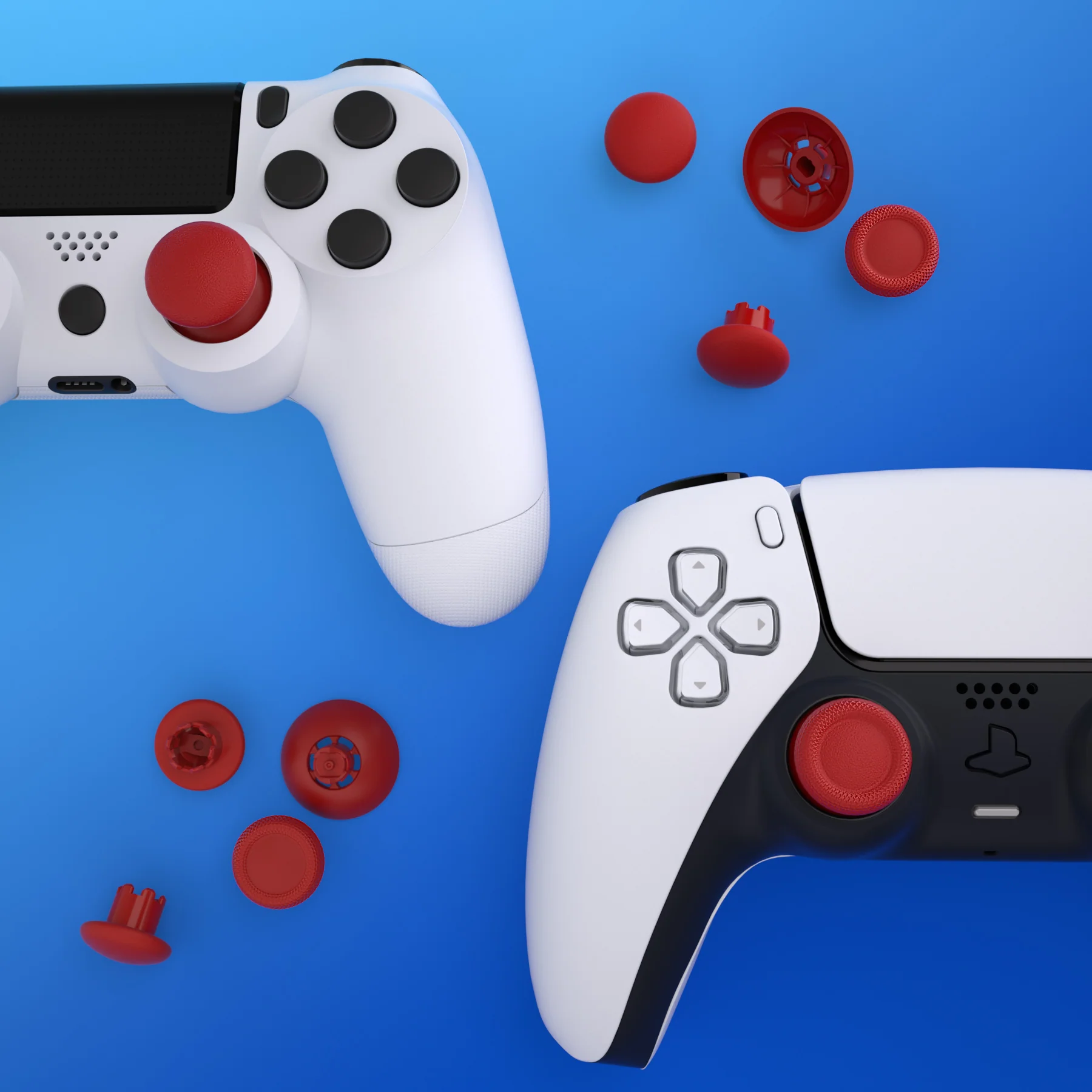 eXtremeRate EDGE Sticks Replacement Interchangeable Thumbsticks for PS5 & PS4 All Model Controllers - Carmine Red - Image 9